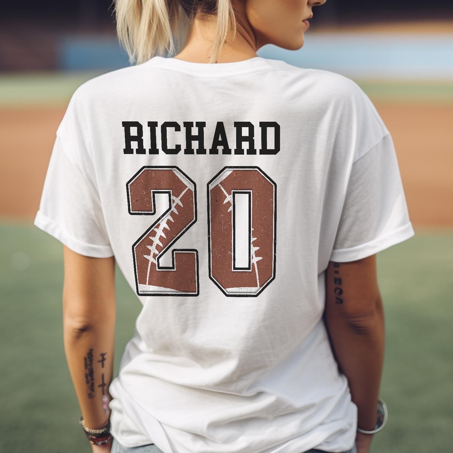 Football Mama Custom Name And Number - Personalized Shirt