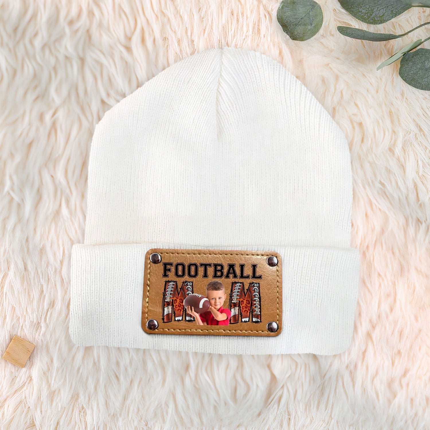 Football Mom - Personalized Photo Beanie