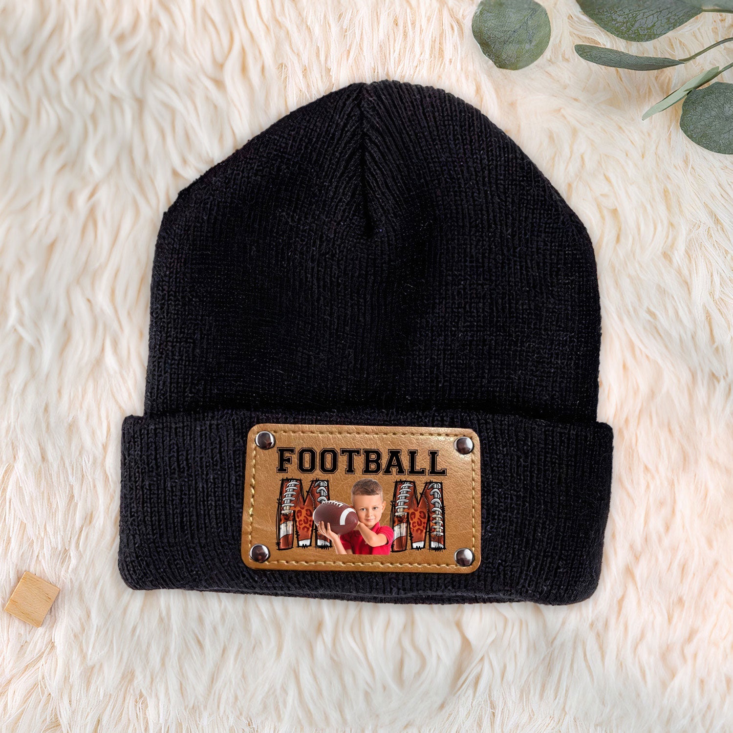 Football Mom - Personalized Photo Beanie