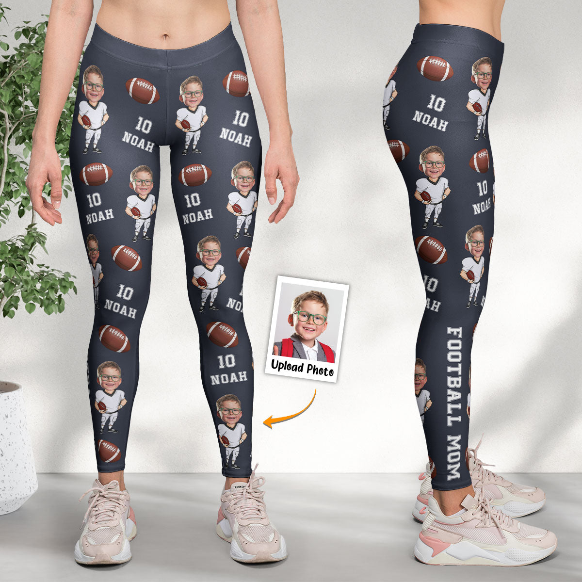 Football Mom - Personalized Photo Leggings