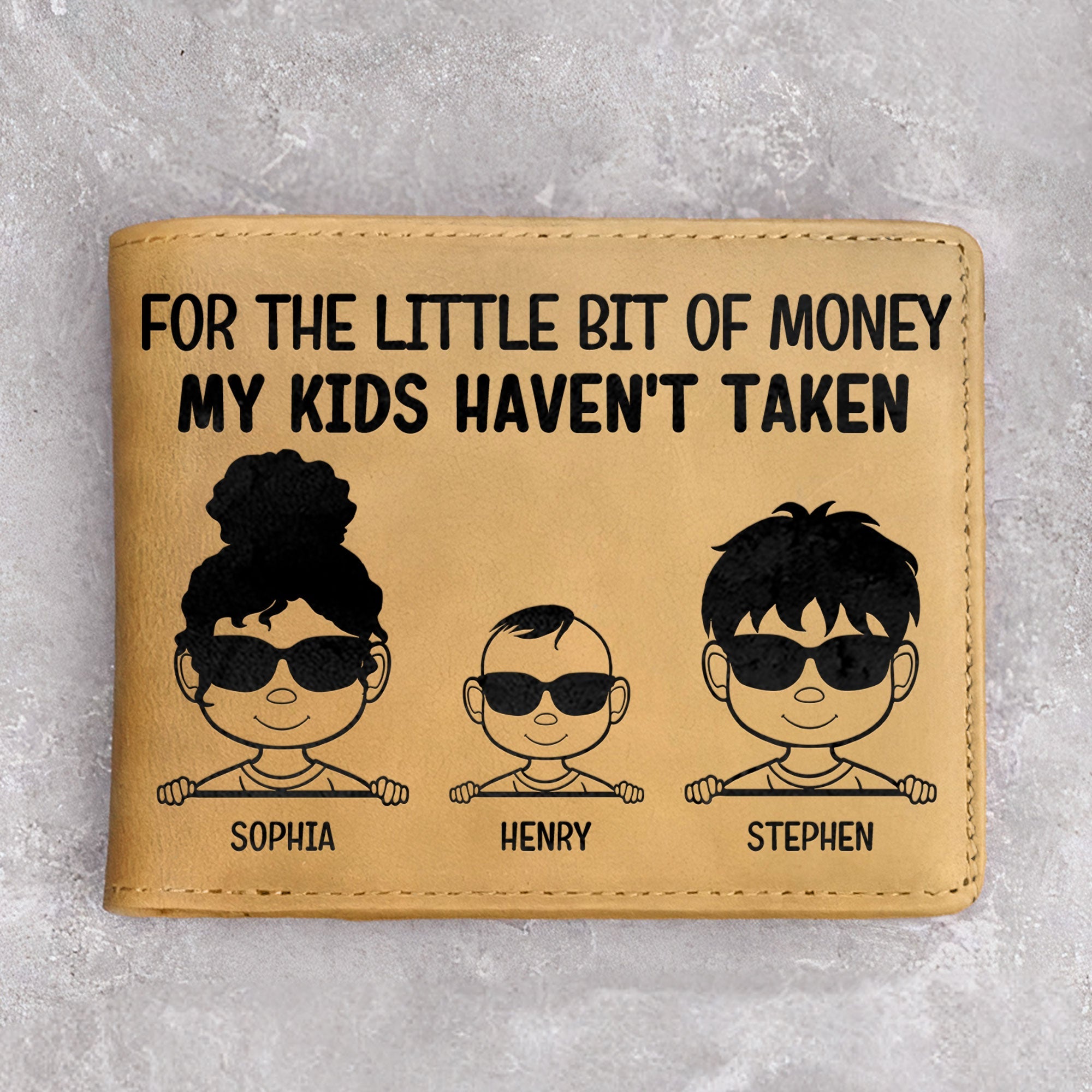 For The Little Bit Of Money - Personalized Leather Wallet