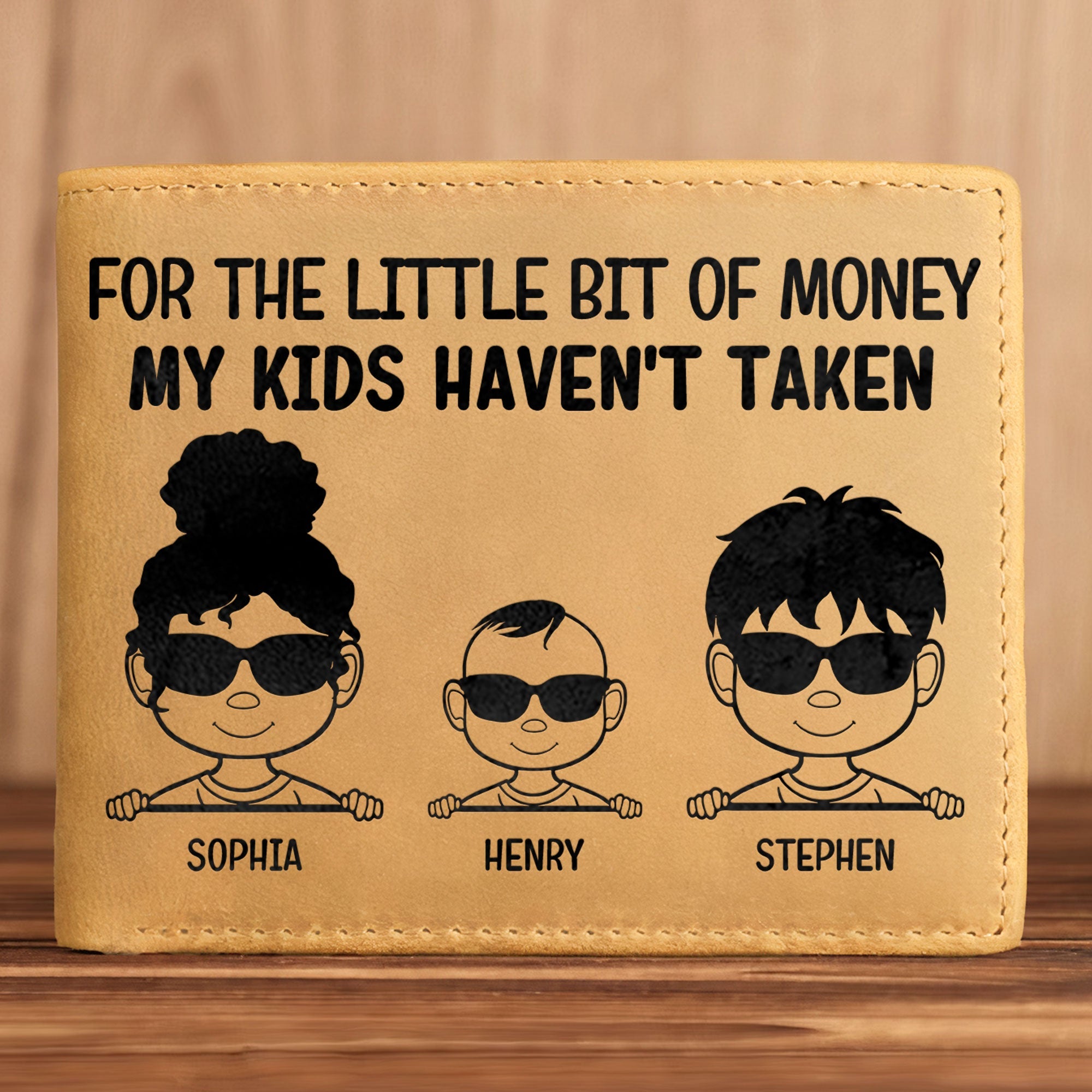 For The Little Bit Of Money - Personalized Leather Wallet