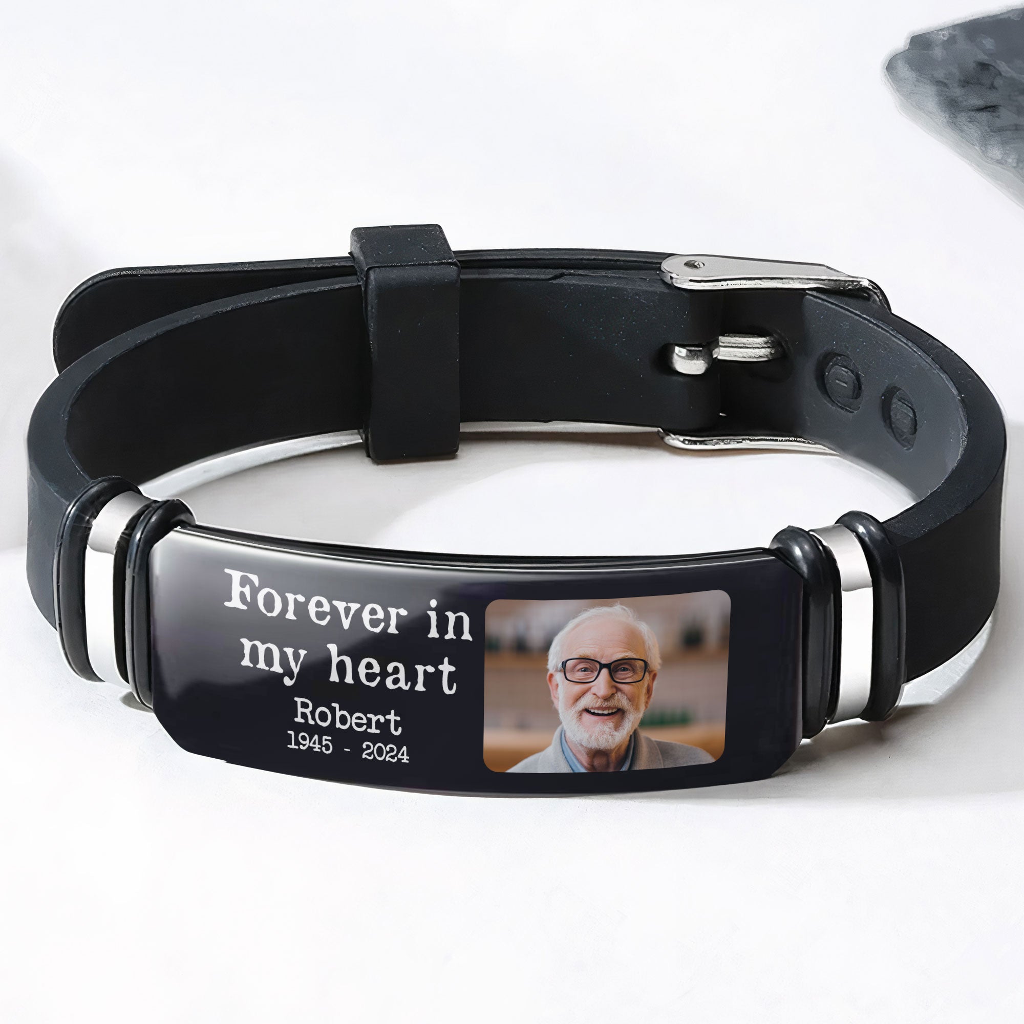 Forever In My Heart Memorial Gift For Loss Sympathy Gift - Personalized Photo Bracelet