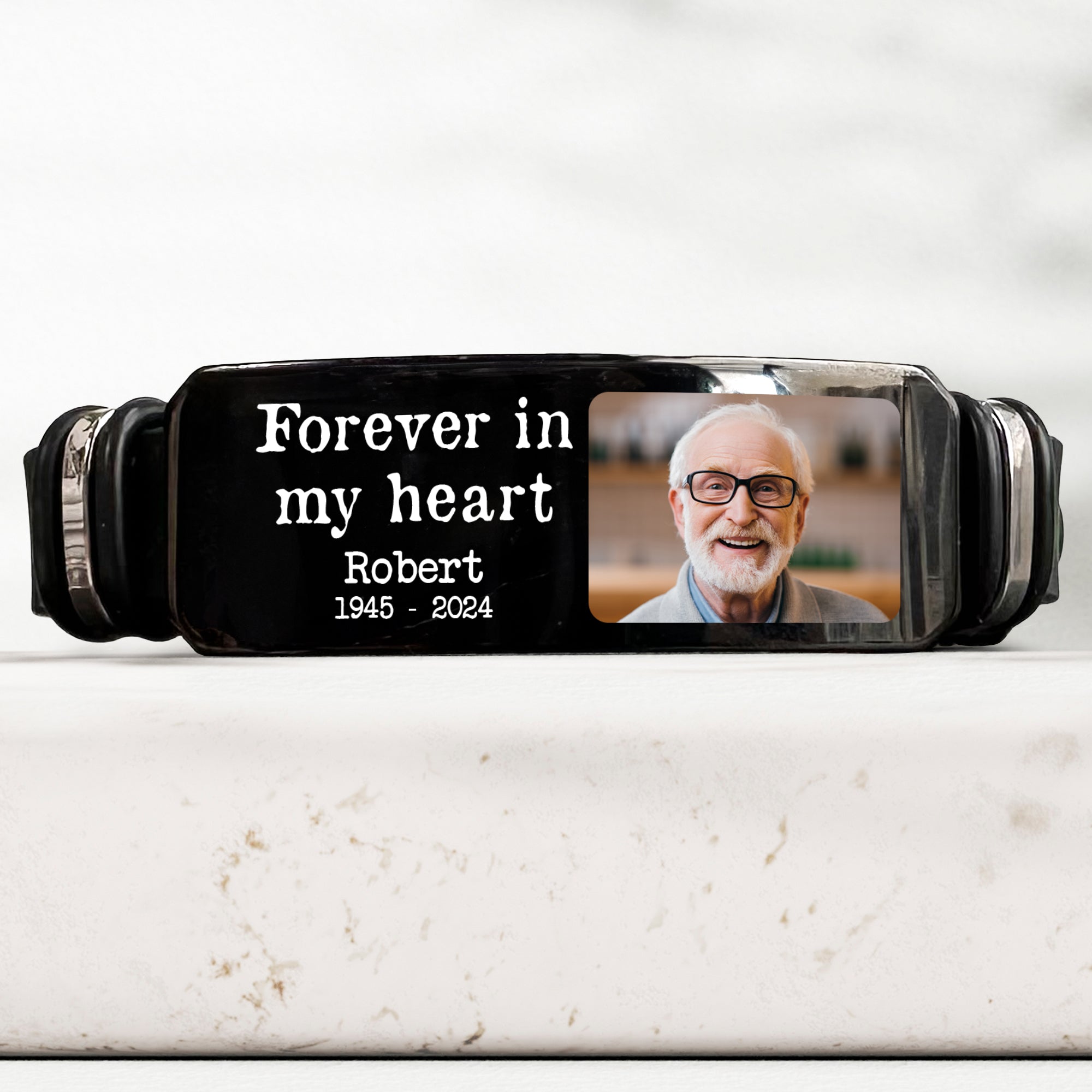 Forever In My Heart Memorial Gift For Loss Sympathy Gift - Personalized Photo Bracelet