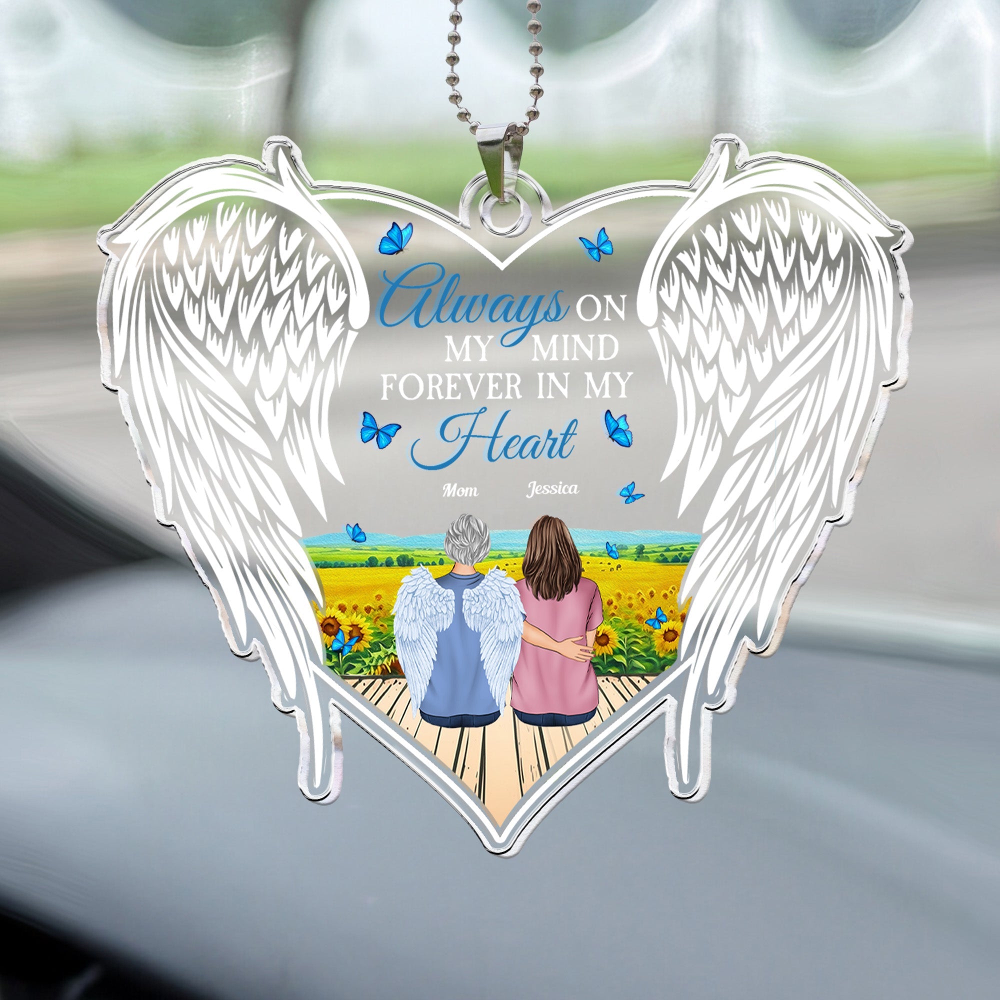 Forever In My Heart - Personalized Rear View Mirror Accessory