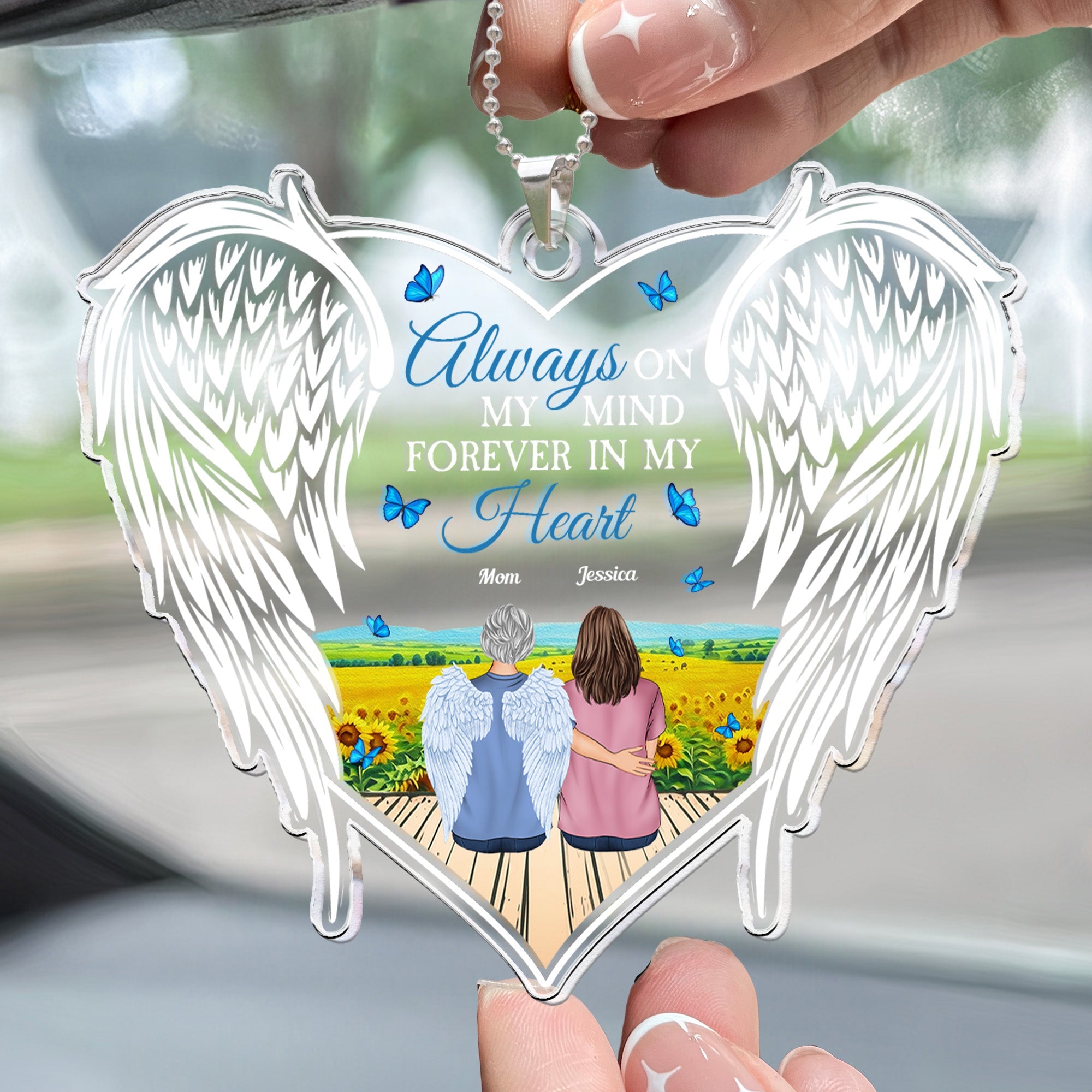 Forever In My Heart - Personalized Rear View Mirror Accessory