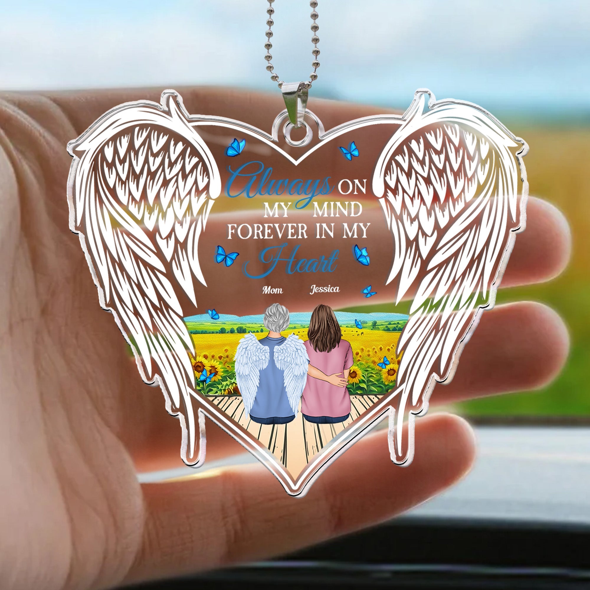 Forever In My Heart - Personalized Rear View Mirror Accessory