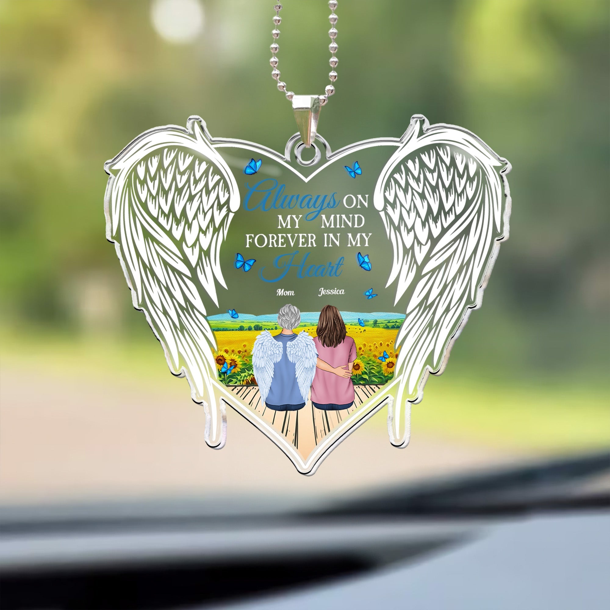 Forever In My Heart - Personalized Rear View Mirror Accessory