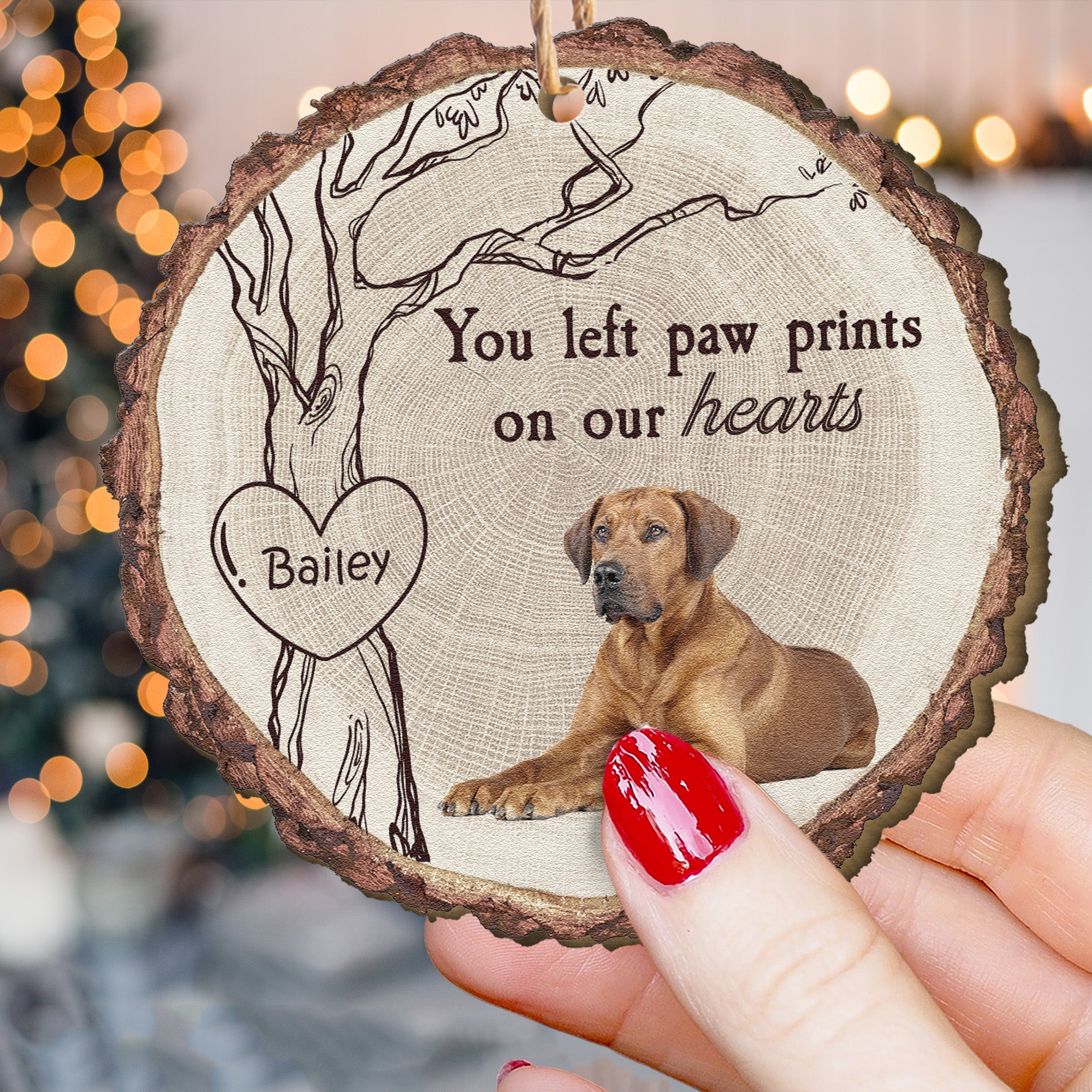 Forever In My Heart Pet Loss - Personalized Wooden Photo Ornament