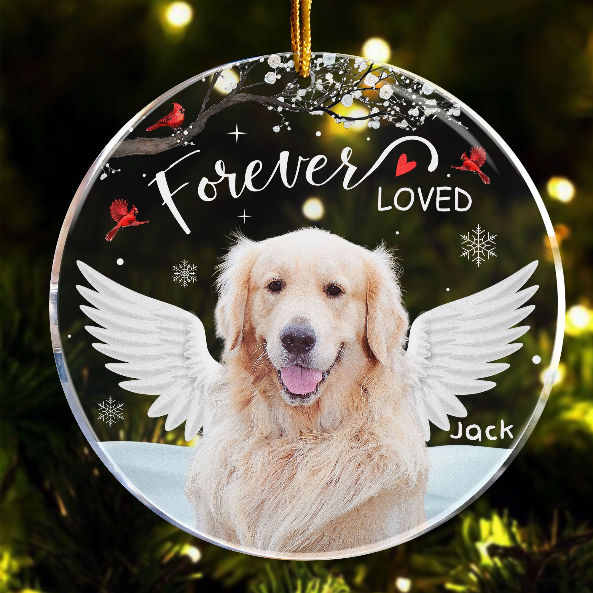 Forever Loved Pet Loss - Personalized Acrylic Photo Ornament