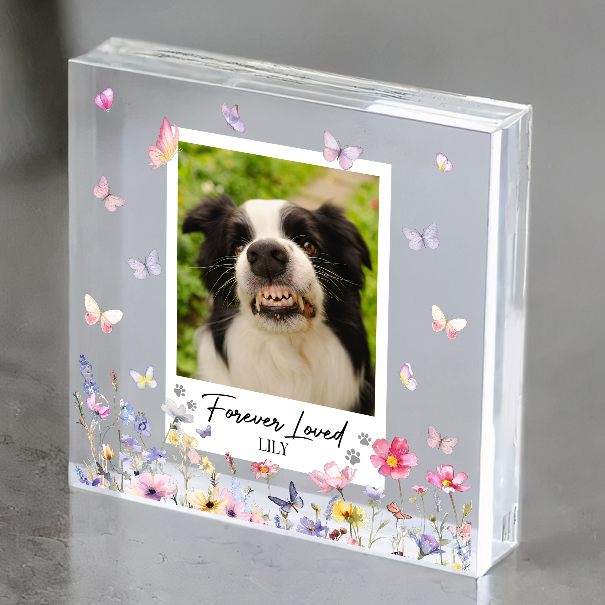 Forever Loved Pet Memorial - Personalized Acrylic Photo Plaque