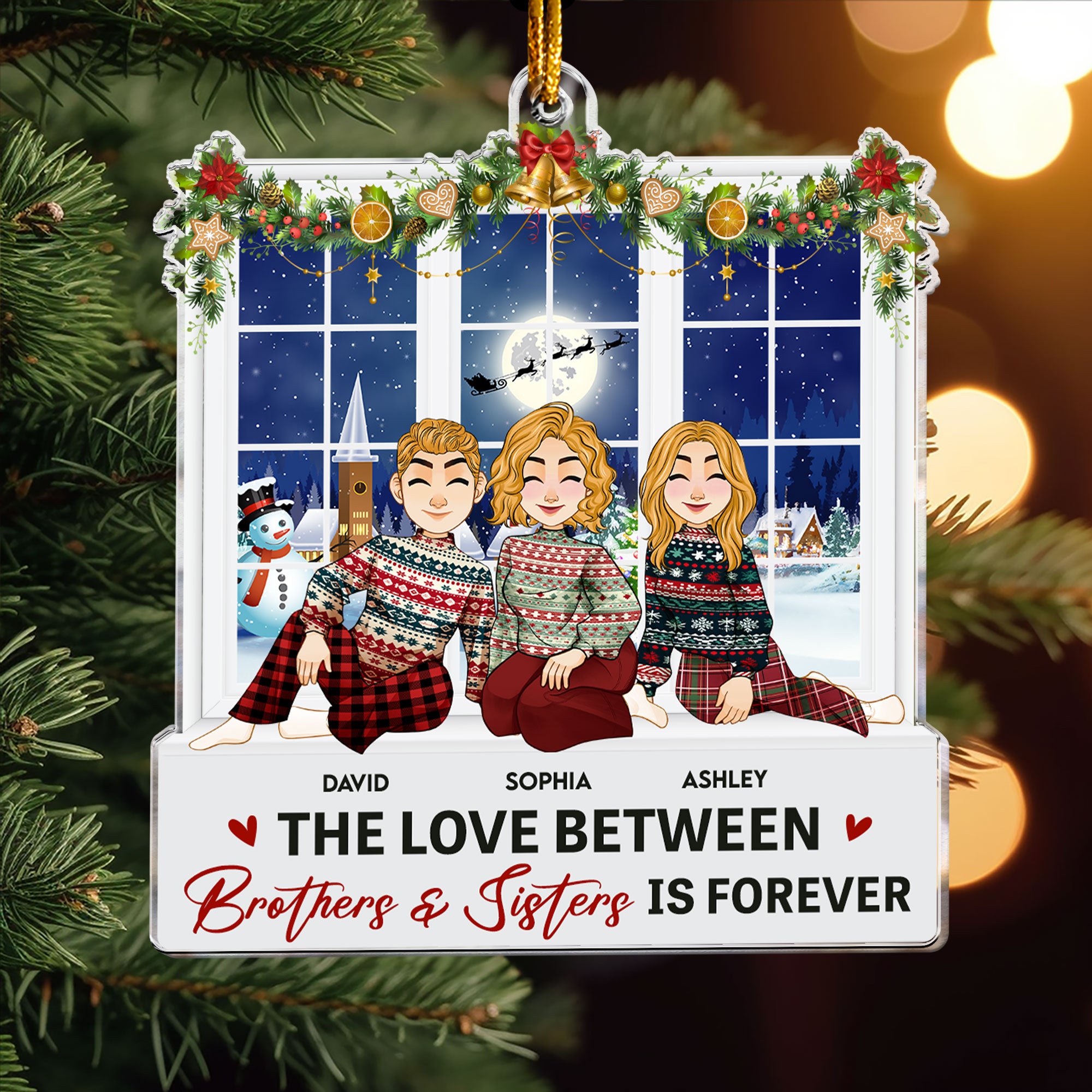 Forever Siblings Love - Personalized Acrylic Ornament