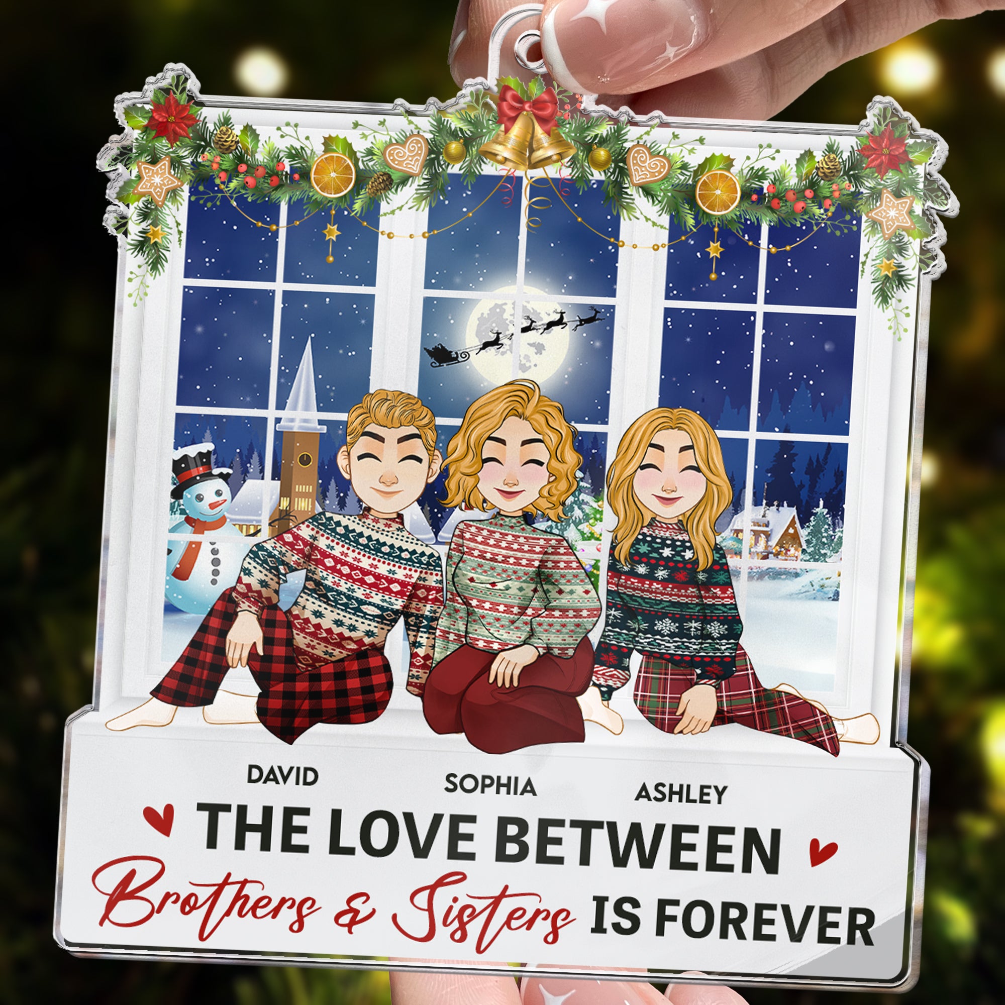 Forever Siblings Love - Personalized Acrylic Ornament