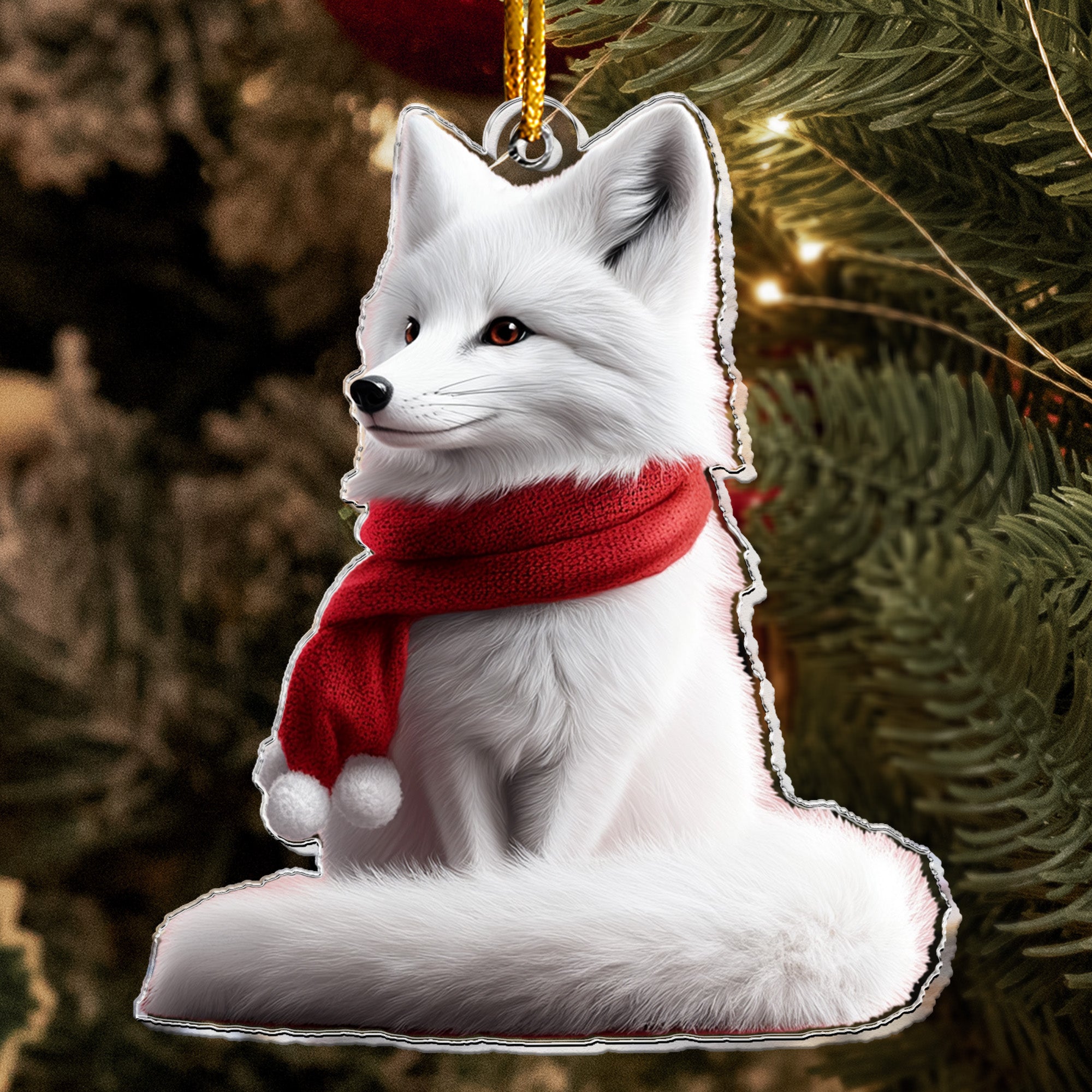 Fox Ornaments - Fox Christmas Ornament, Winter Fox - Personalized Acrylic Ornament