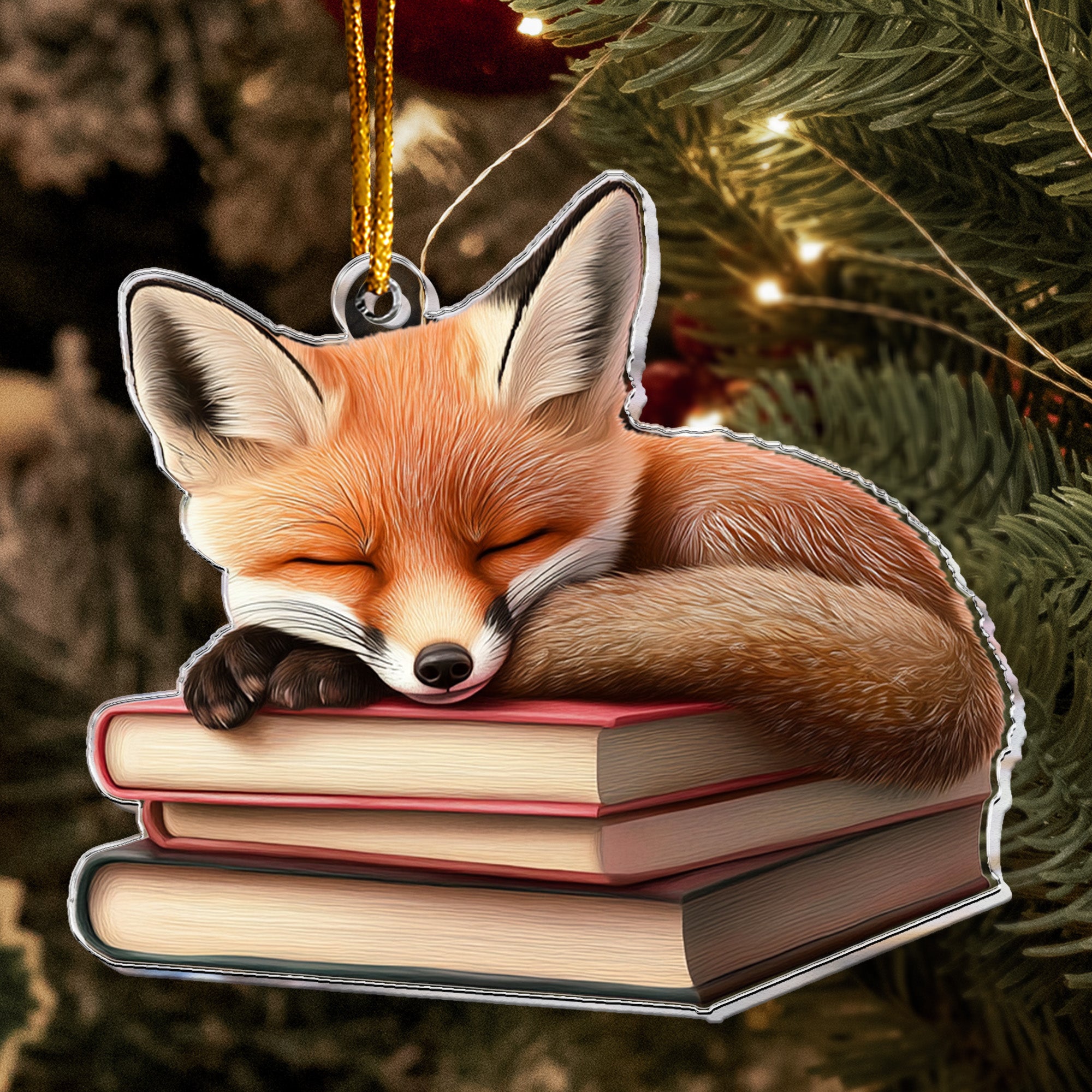 Fox Ornaments - Fox Christmas Ornament, Winter Fox - Personalized Acrylic Ornament