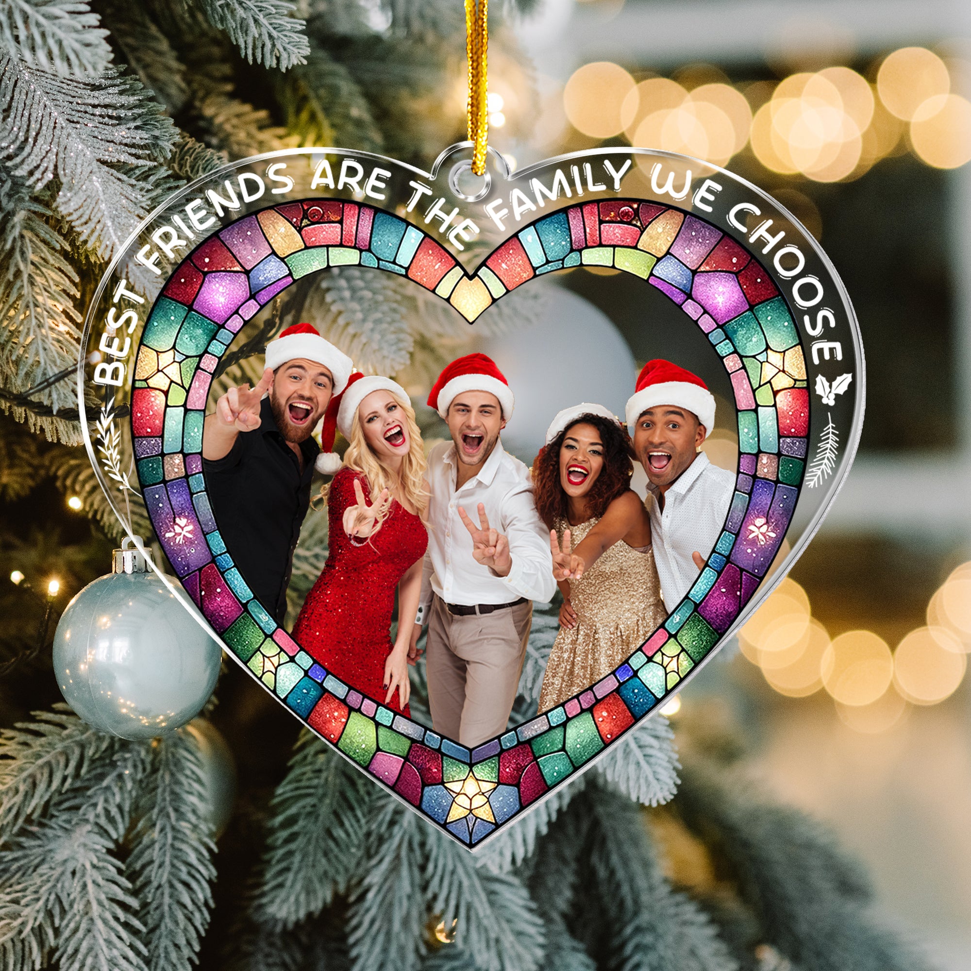 Friends Are Family - Personalized Acrylic Photo Ornament