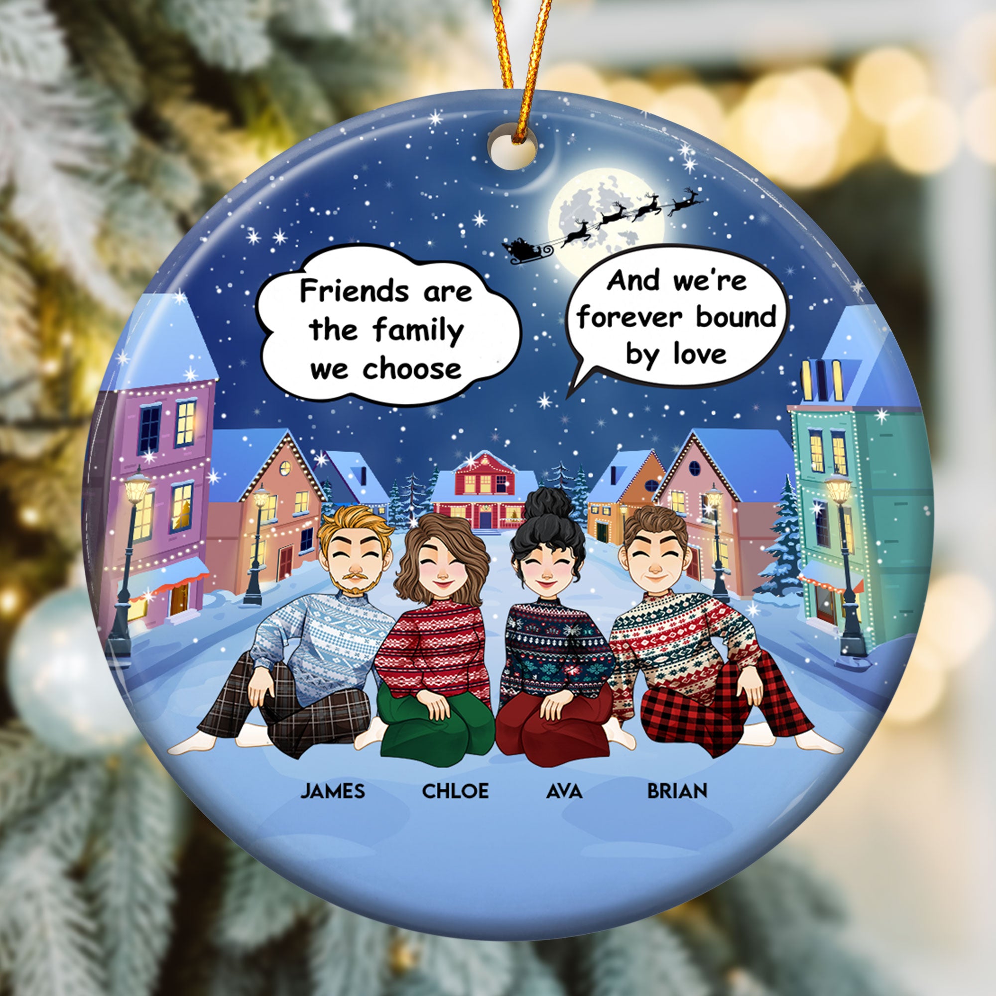 Friends Are Forever Bound By Love - Personalized Ceramic Ornament