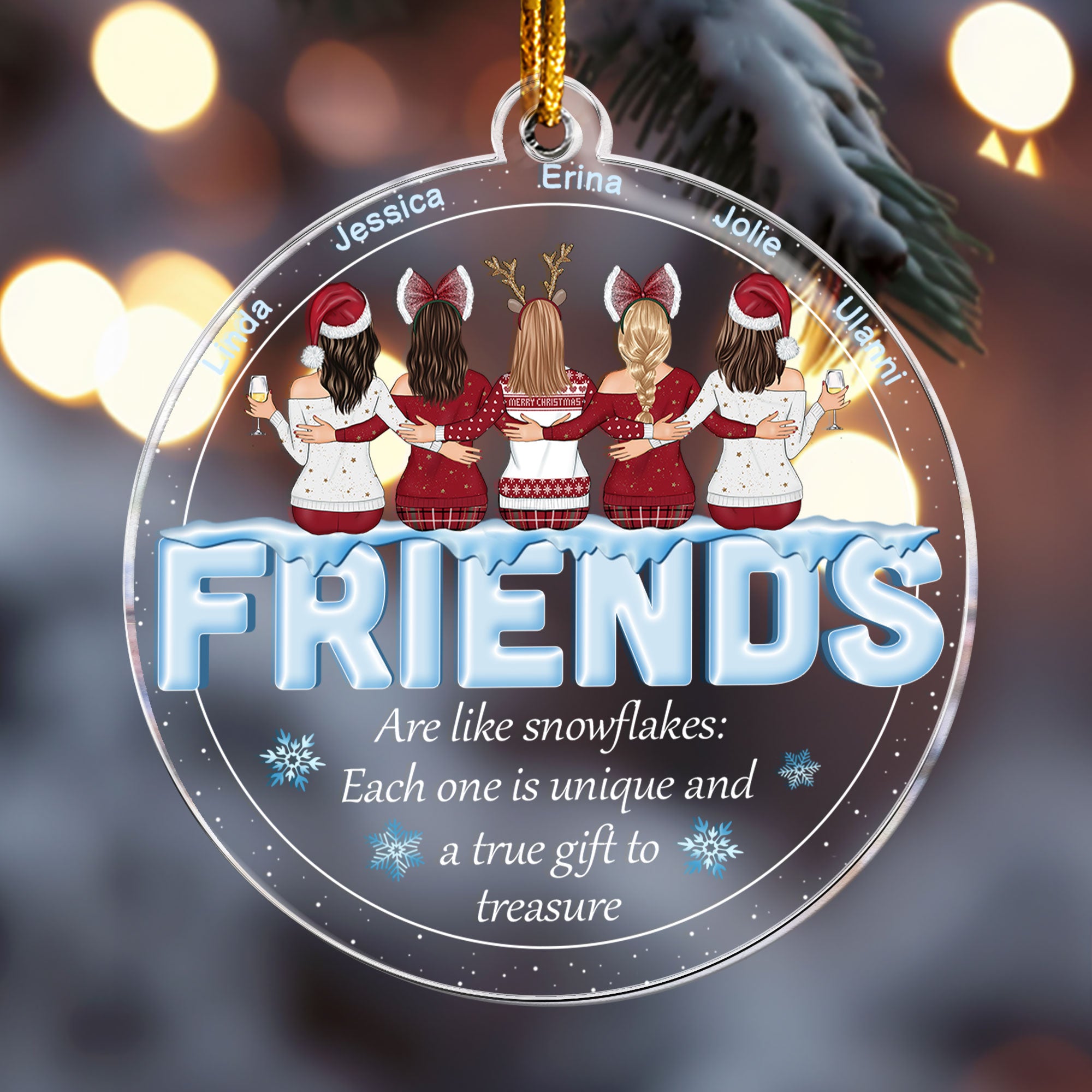 Friends Are Like Snowflakes - Personalized Acrylic Ornament