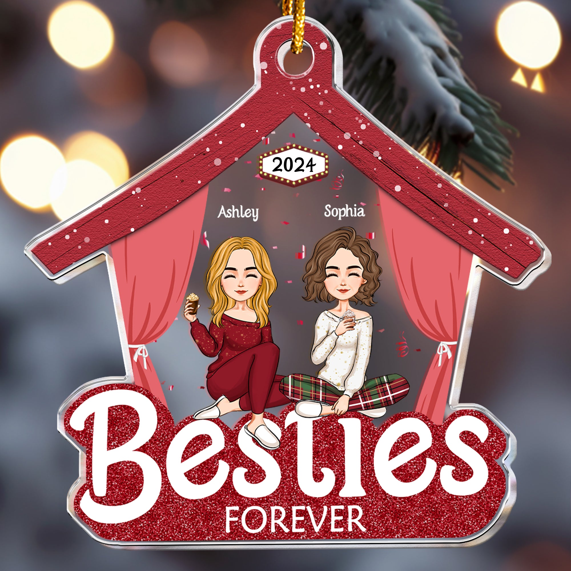 Friends - Besties Forever - Personalized Acrylic Ornament