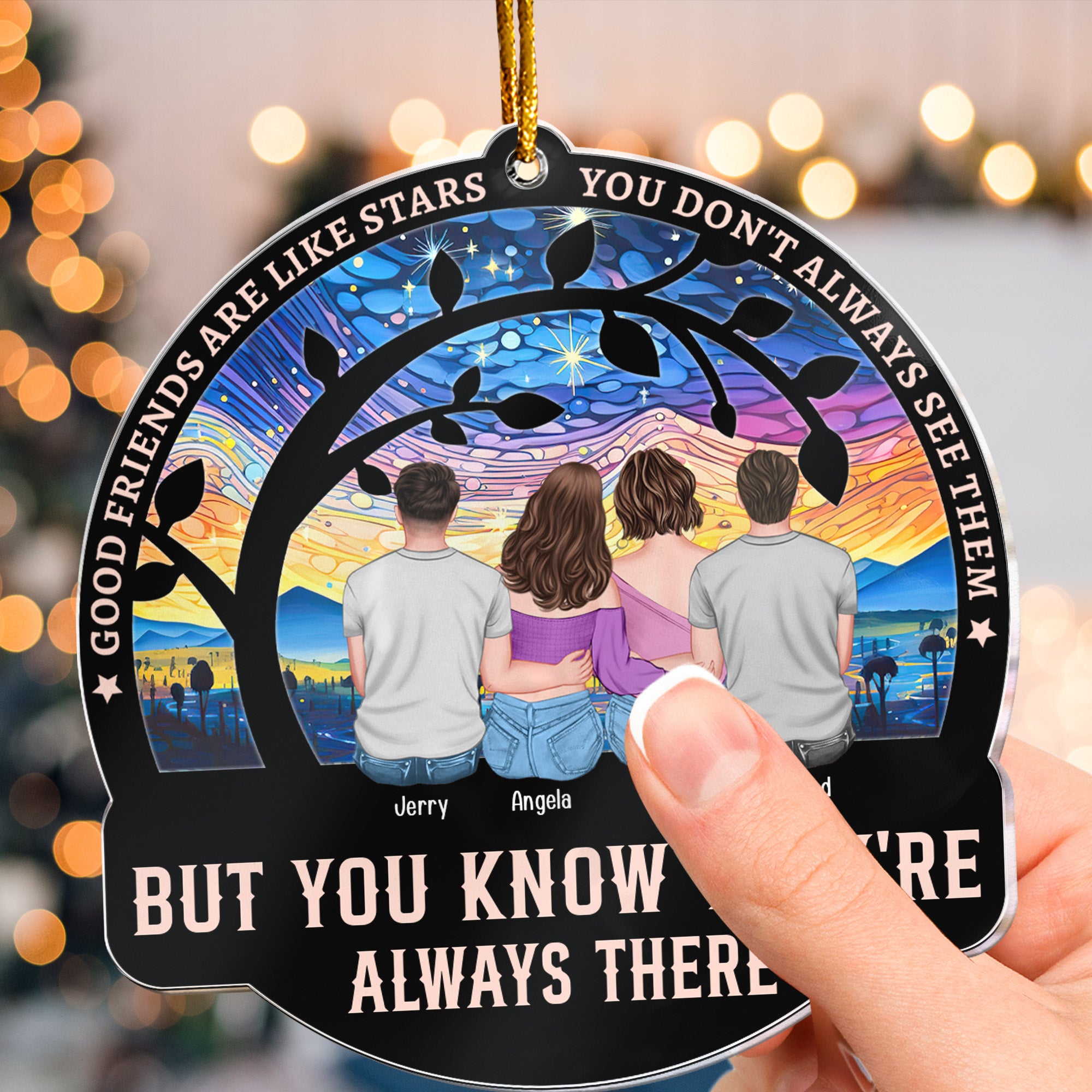 Friends Ornament Good Friends Are Like Stars - Personalized Acrylic Ornament