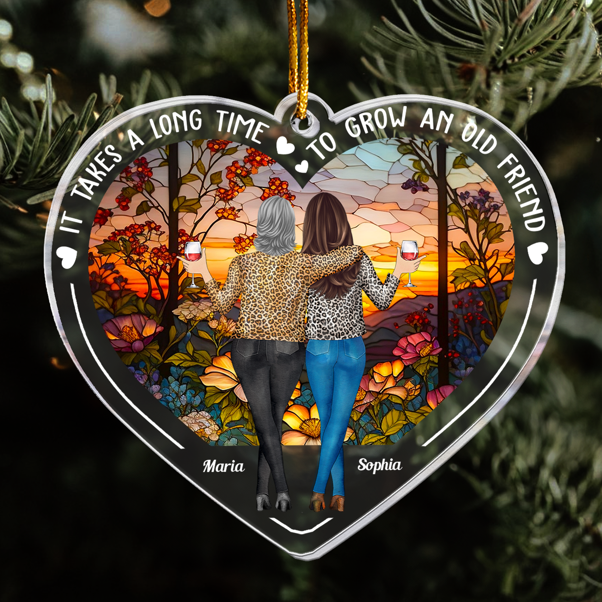 Friends Ornament It Takes A Long Time To Grow An Old Friend - Personalized Acrylic Ornament