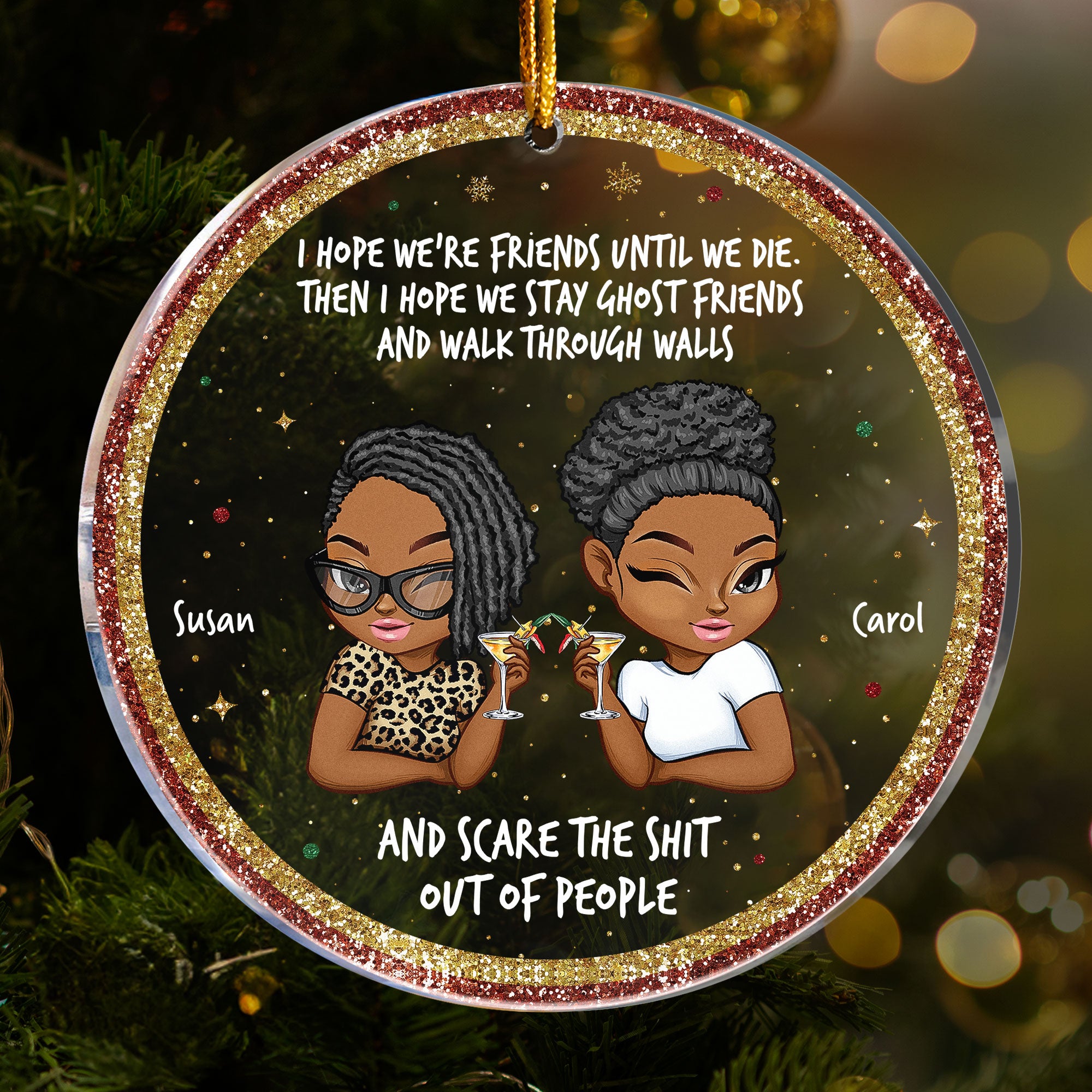 Friends Scare The Shit Out Of People - Personalized Acrylic Ornament