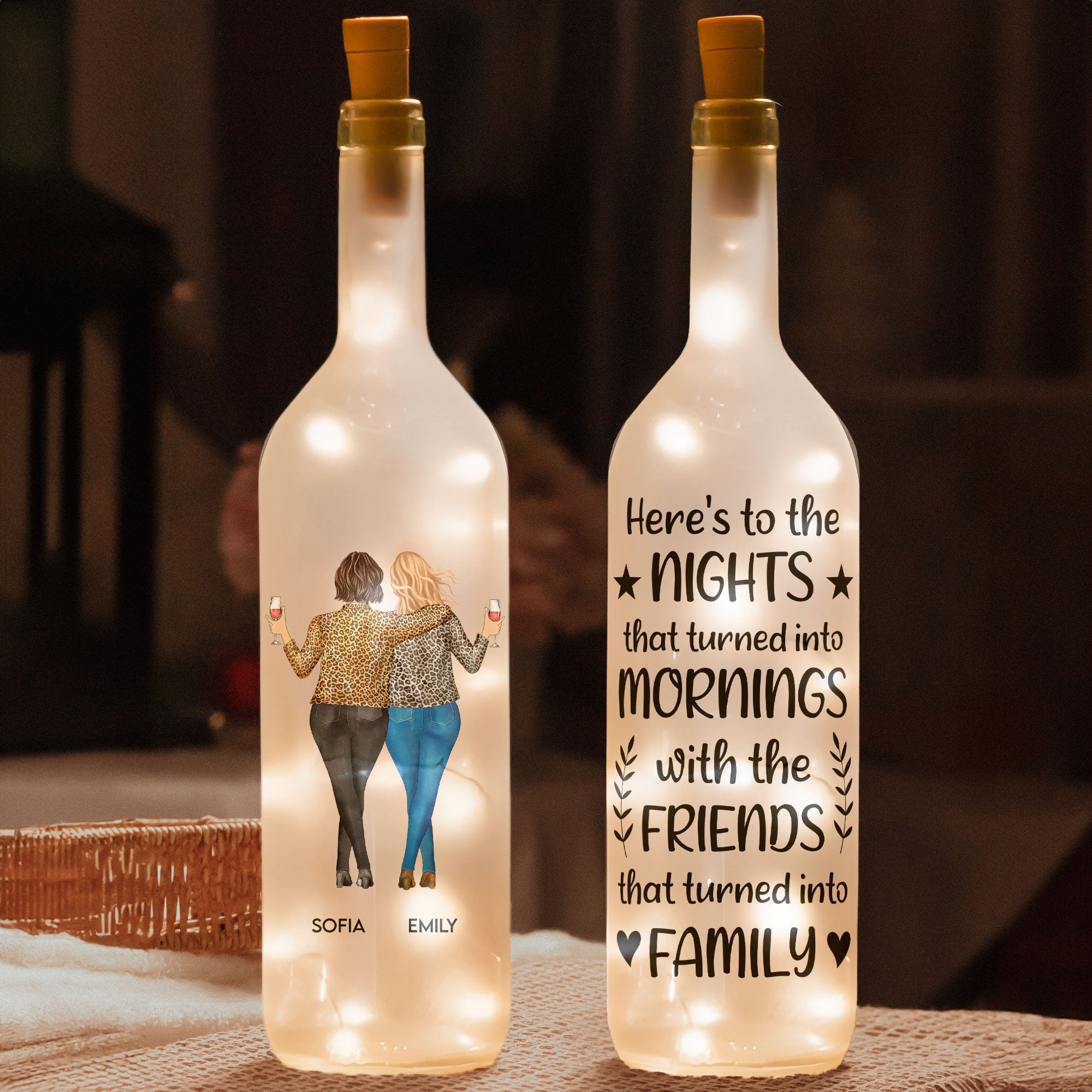 Friends That Turned Into Family - Personalized Bottle Lamp