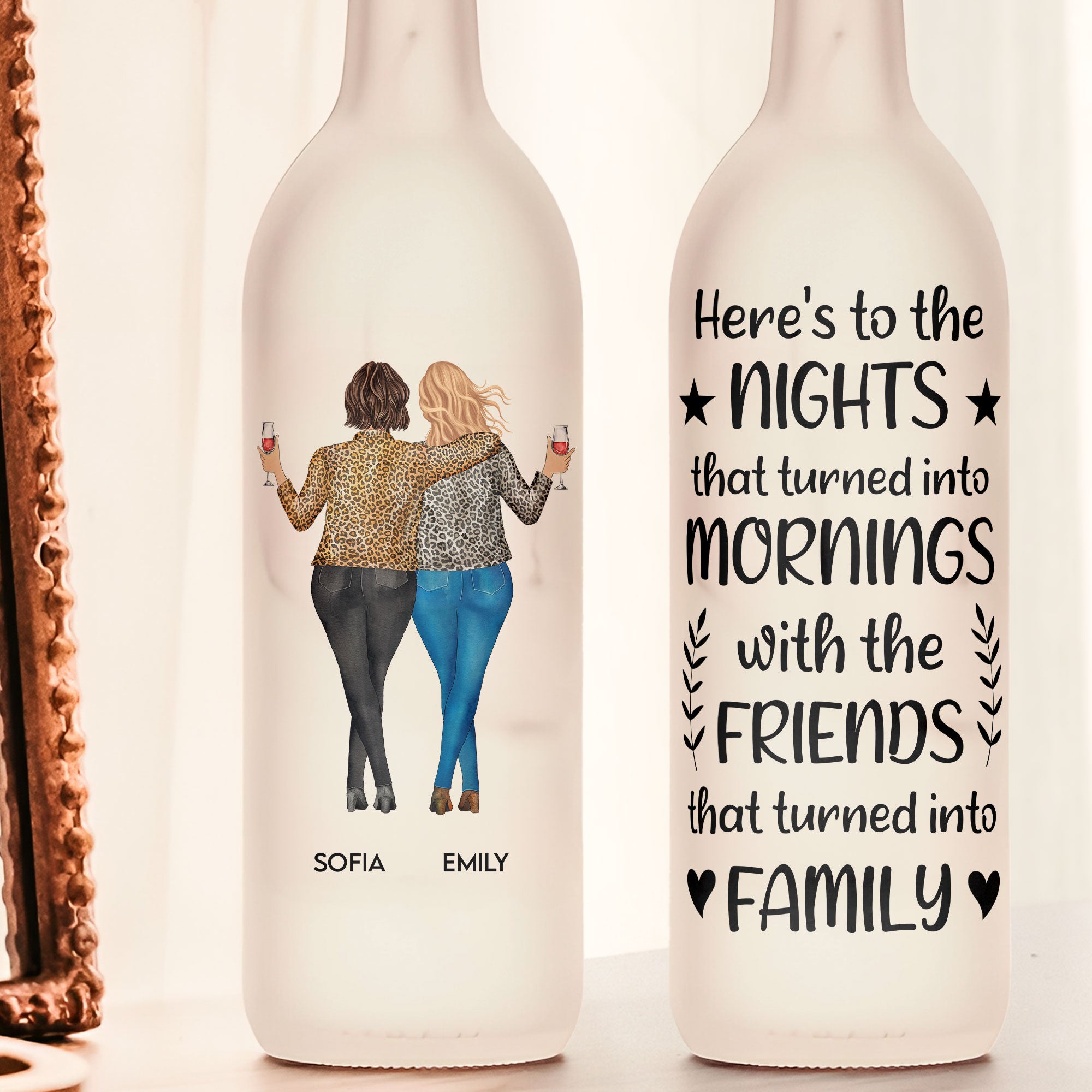 Friends That Turned Into Family - Personalized Bottle Lamp