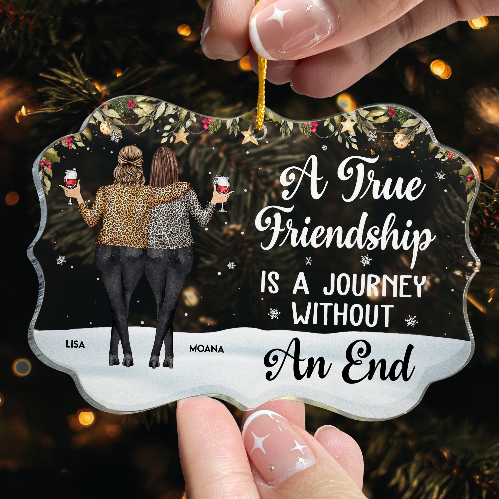 Friends We Never Walk Alone - Personalized Acrylic Ornament