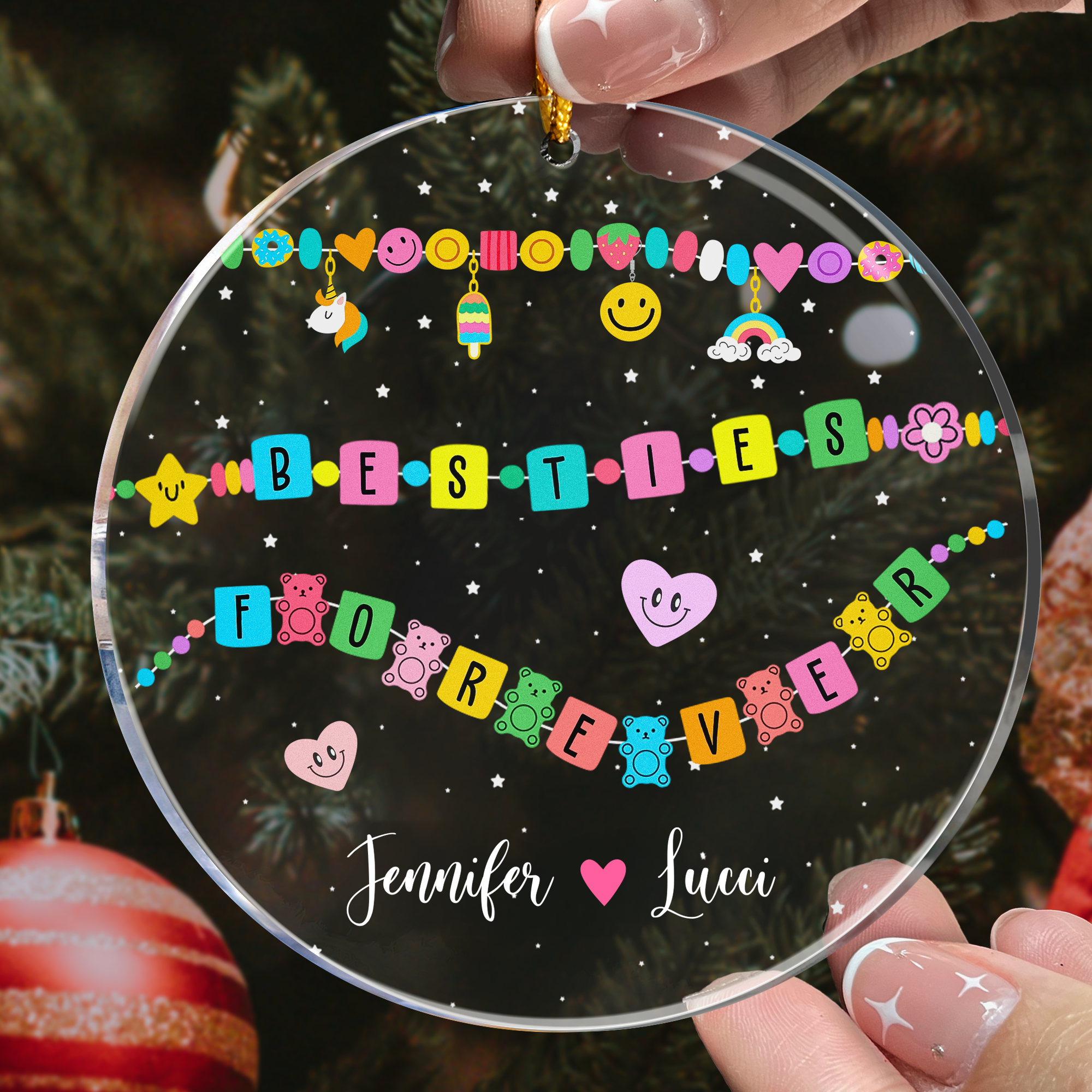 Friendship Thank You Gift With Charm - Personalized Acrylic Ornament