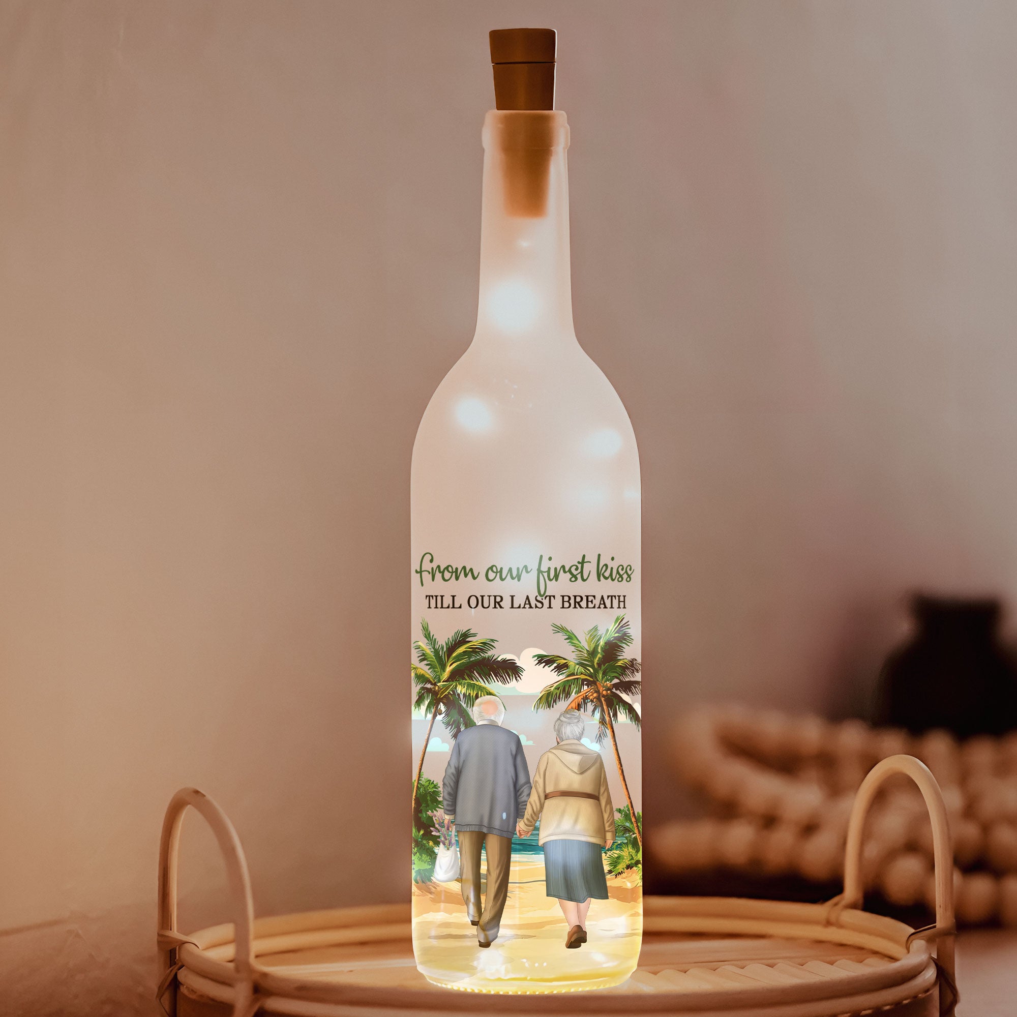 From Our First Kiss Till Our Last Breath I Had You You Had Me - Personalized Bottle Lamp