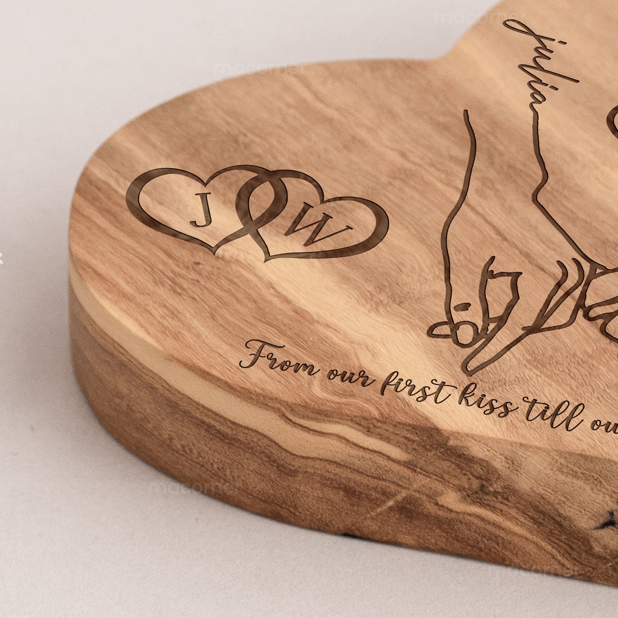 From Our First Kiss Till Our Last Breath - Personalized Engraved Wood Plaque