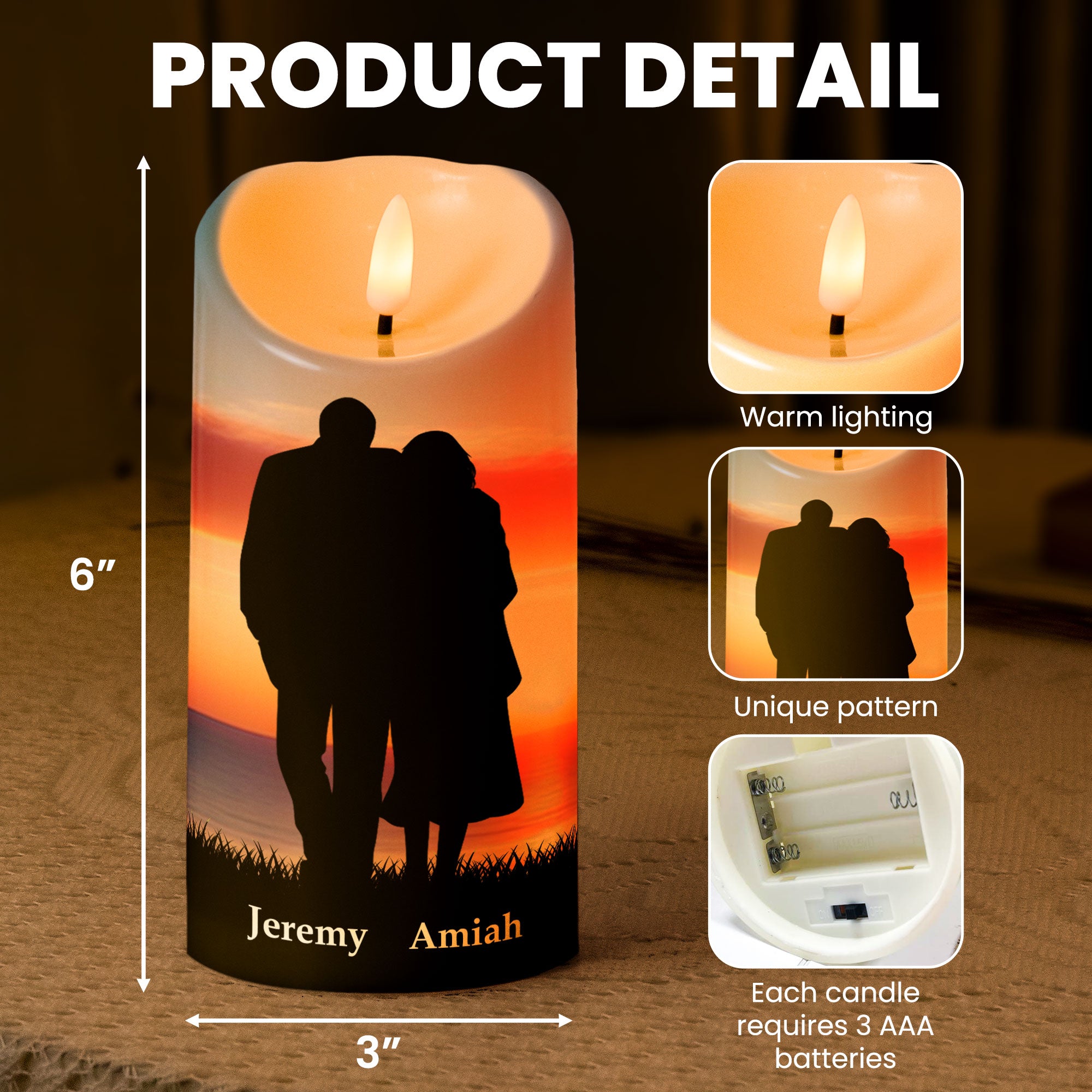 From Our First Kiss Till Our Last Breath - Personalized Led Candle