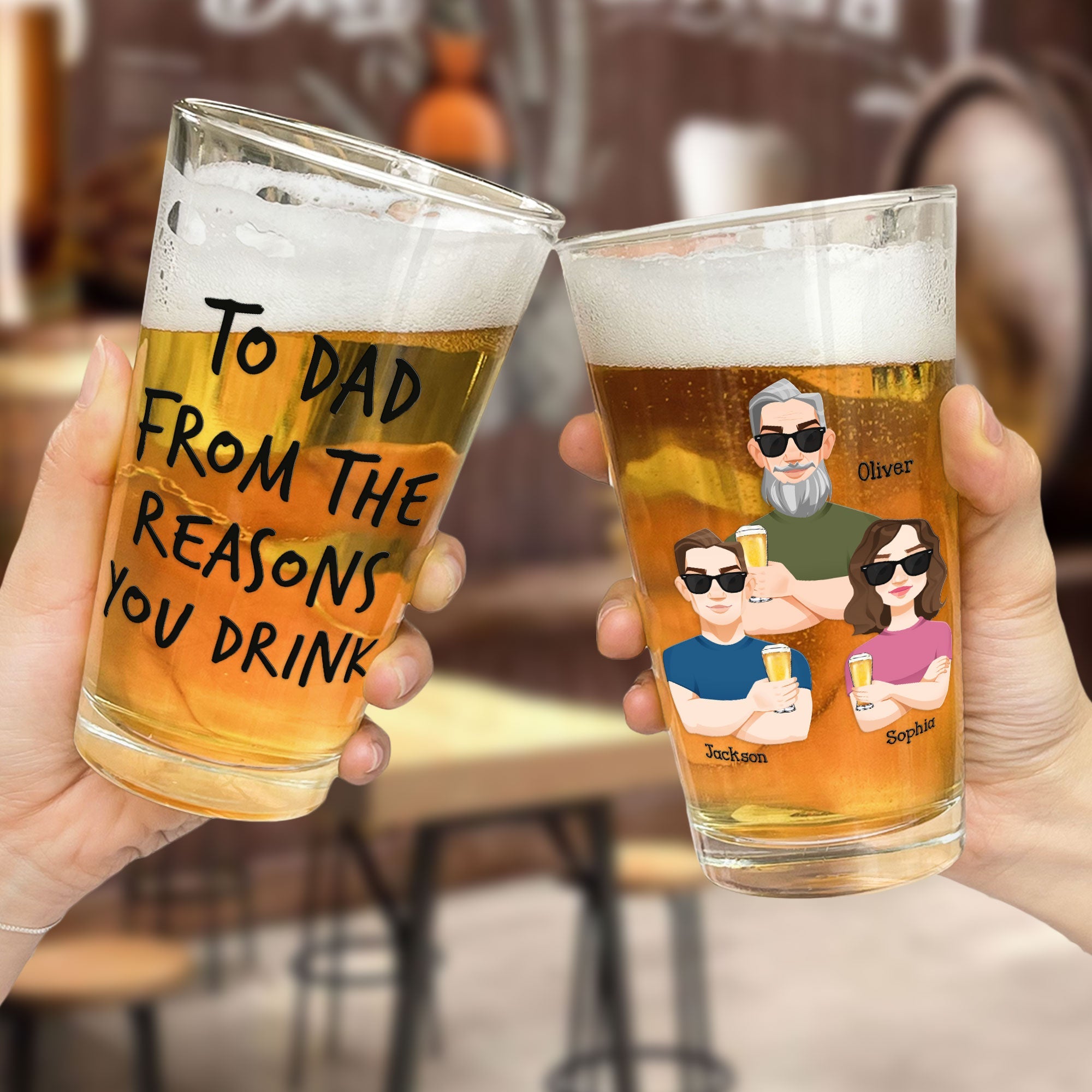 From The Reasons You Drink Father's Day Gift - Personalized Beer Glass