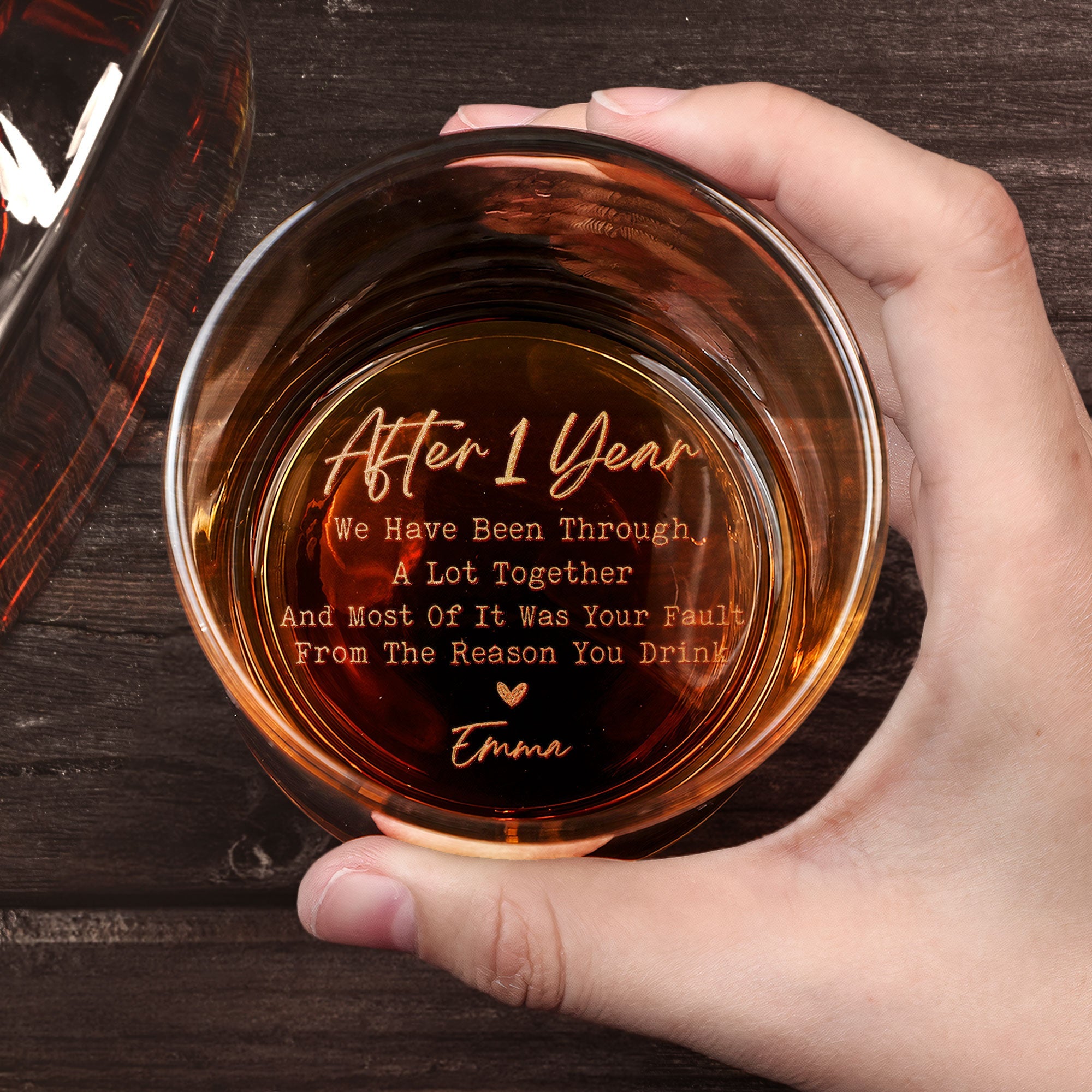 Funny Anniversary Gift For Husband Your Fault - Personalized Engraved Whiskey Glass