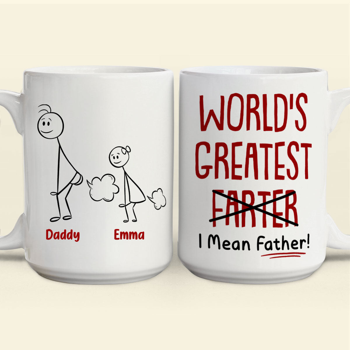 Funny Best Dad World's Greatest Farter I Mean Father - Personalized Mug