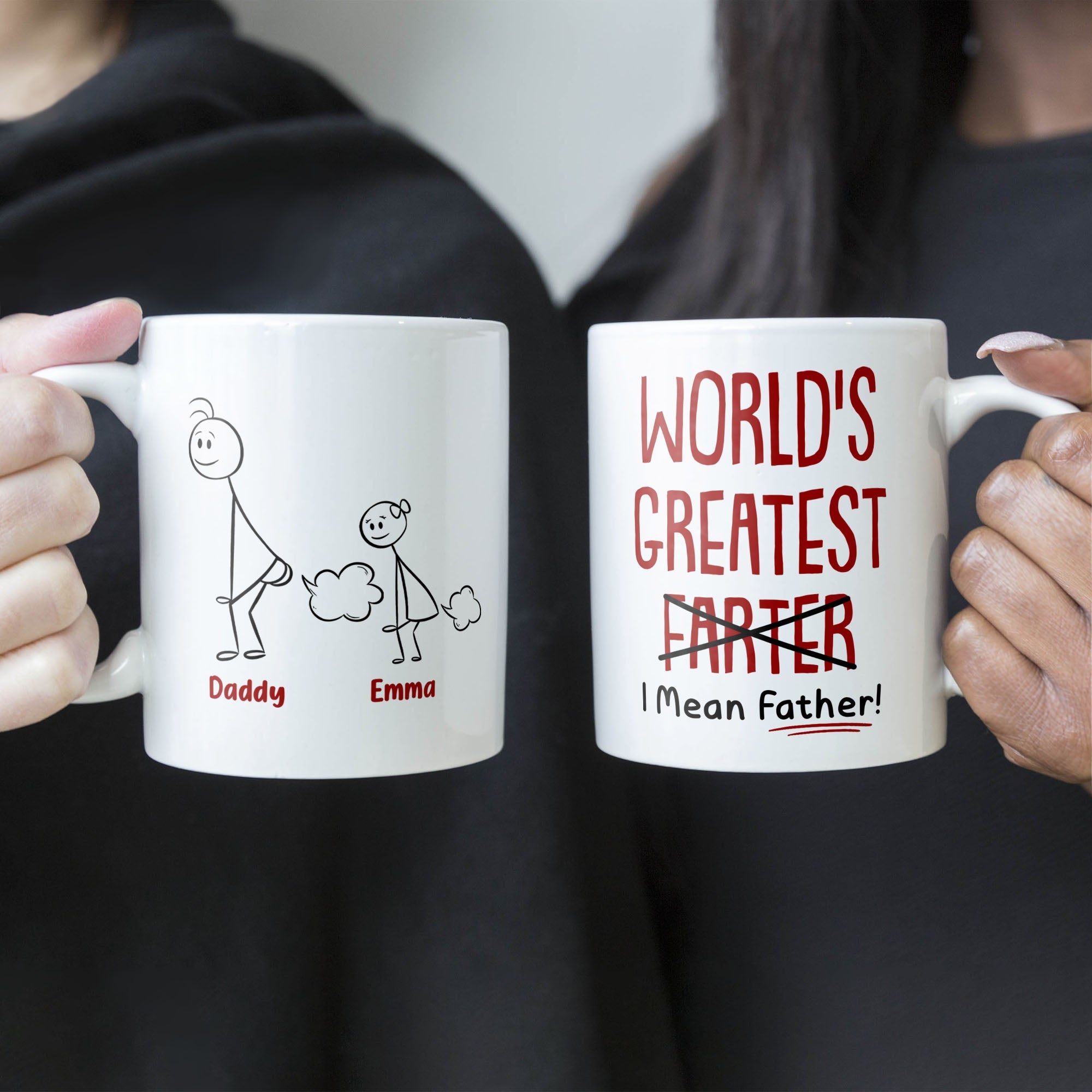 Funny Best Dad World's Greatest Farter I Mean Father - Personalized Mug