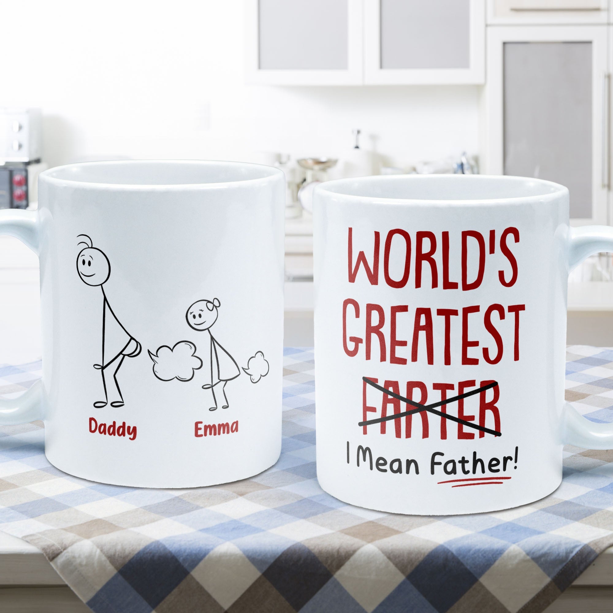 Funny Best Dad World's Greatest Farter I Mean Father - Personalized Mug