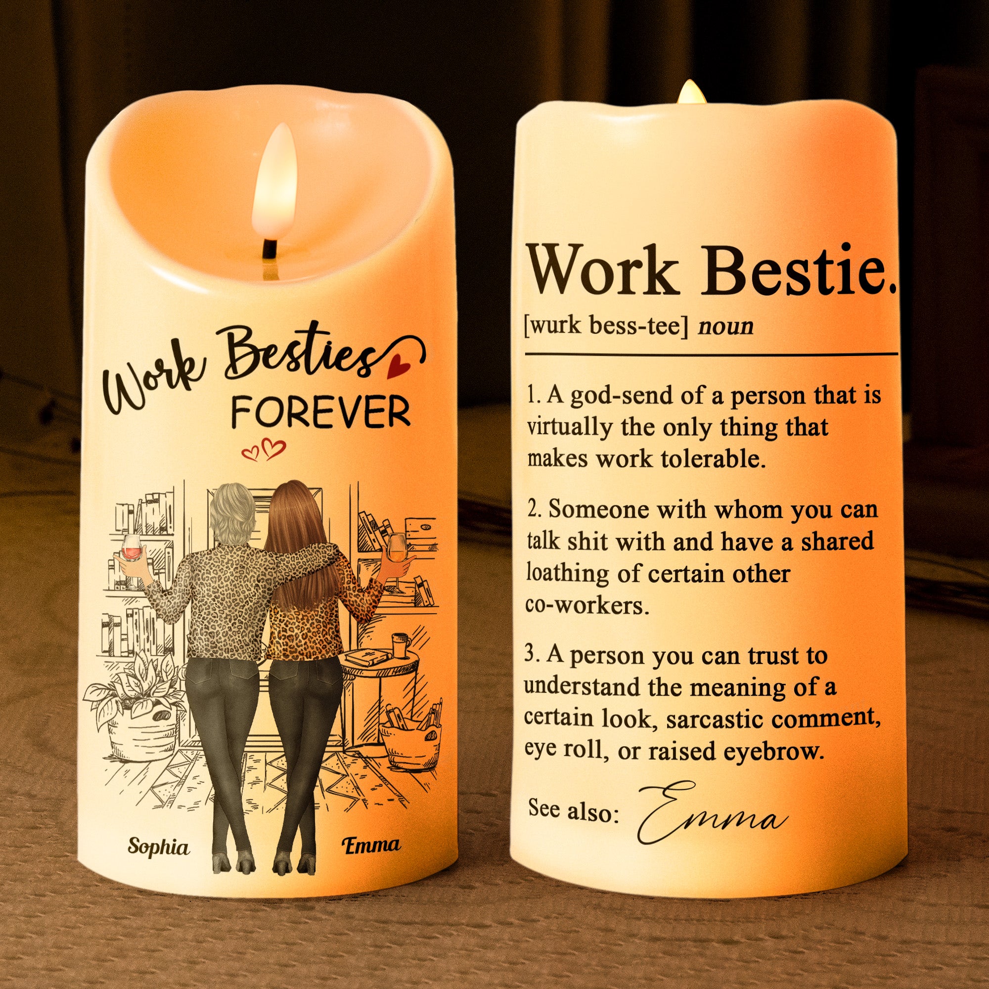 Funny Candle For Work Bestie - Personalized LED Candle