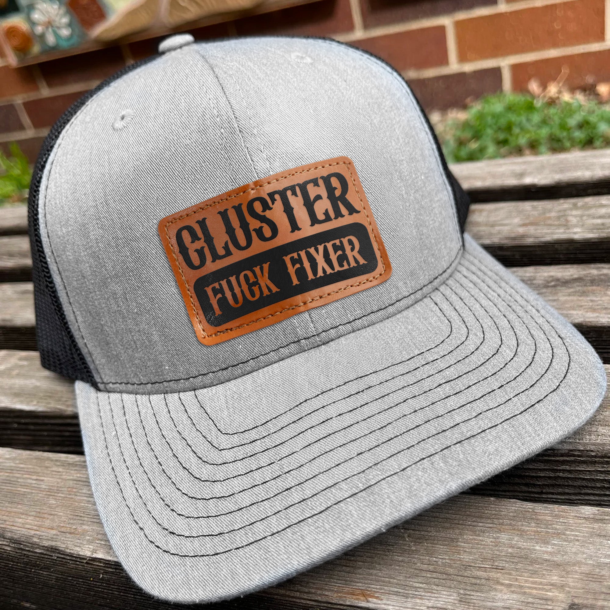 Funny Cap Hat Gifts For Boss, Dad, Grandpa, Papa - Custom Fun Quotes - Personalized Leather Patch Hat