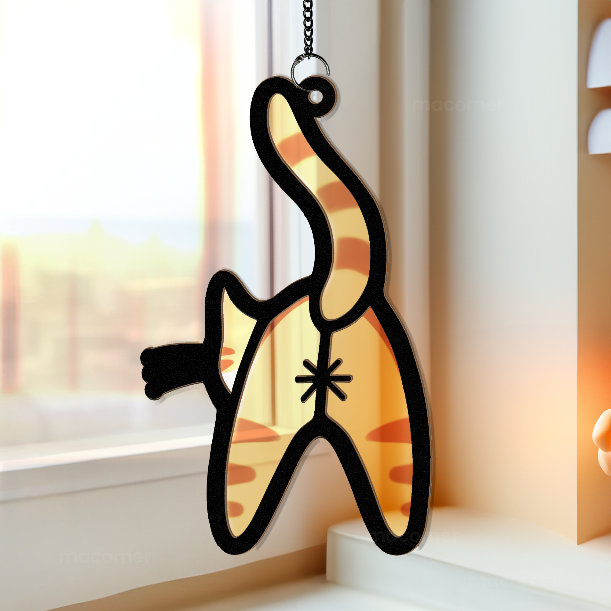 Funny Cat Butt - Personalized Window Hanging Suncatcher Ornament