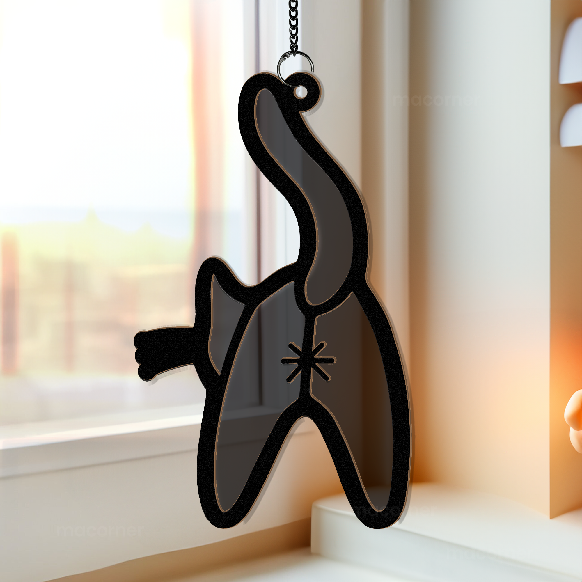 Funny Cat Butt - Personalized Window Hanging Suncatcher Ornament