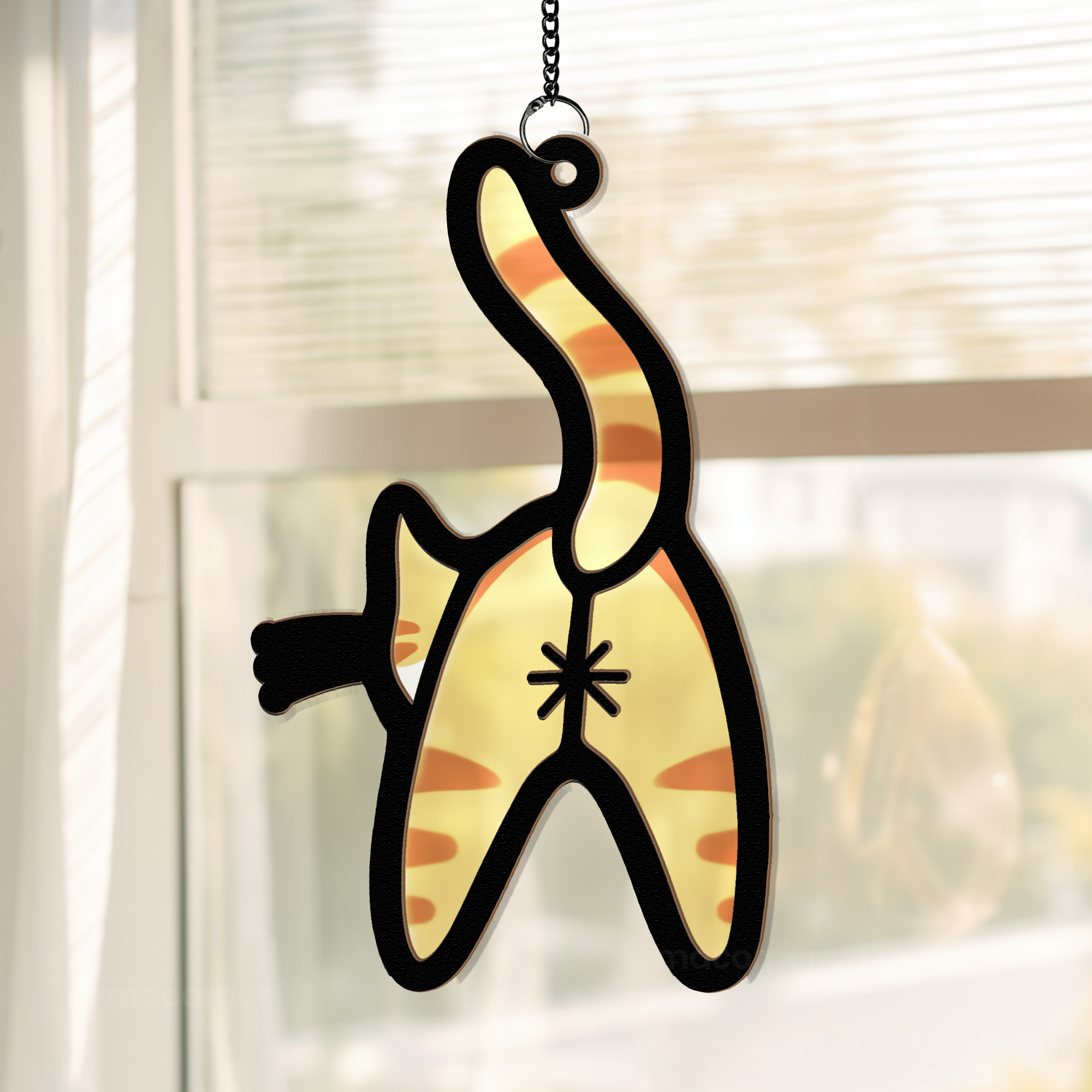 Funny Cat Butt - Personalized Window Hanging Suncatcher Ornament