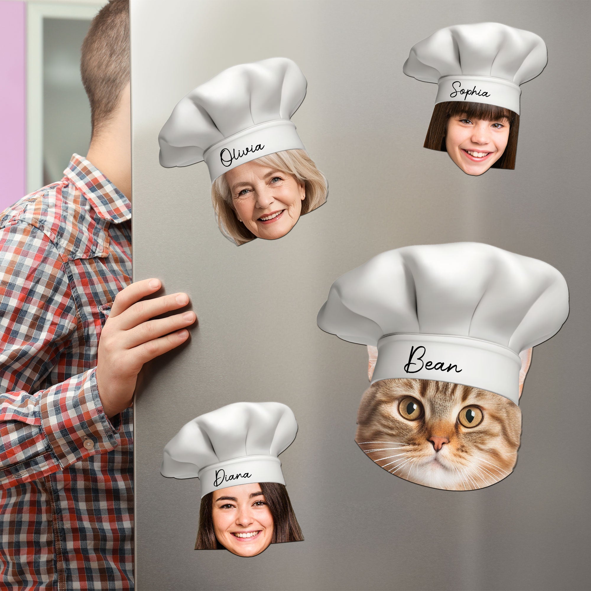 Funny Chef Face - Personalized Photo Magnet