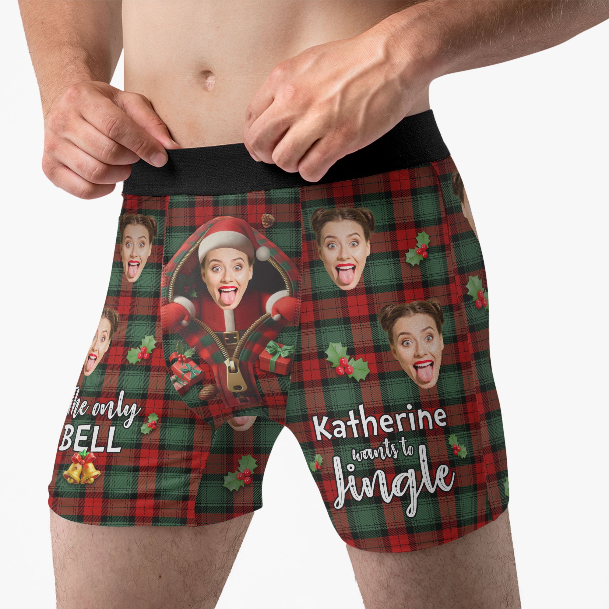 Funny Christmas Gift For Husband Boyfriend - Personalized Photo Men's Boxer Briefs