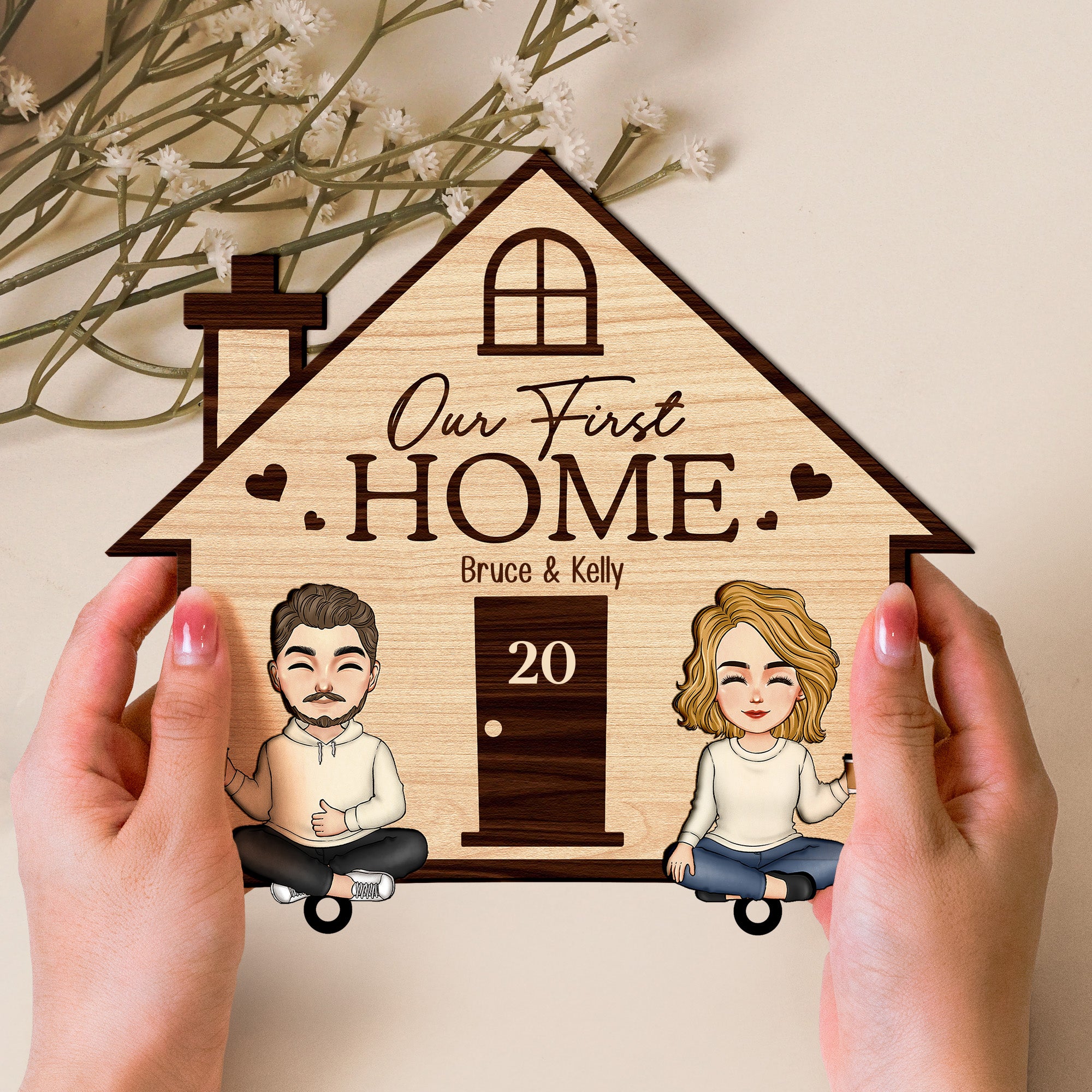 Funny Couple Home Sweet Home - Personalized Key Holder