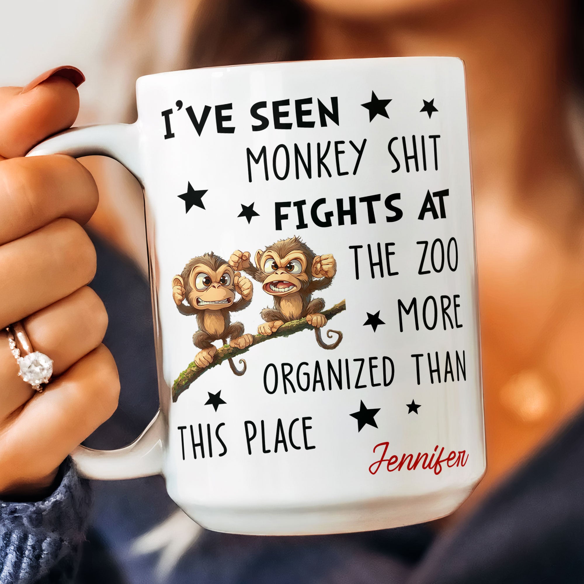 Funny Coworker - I've Seen Monkey Sh*T Fights More Organized - Personalized Mug