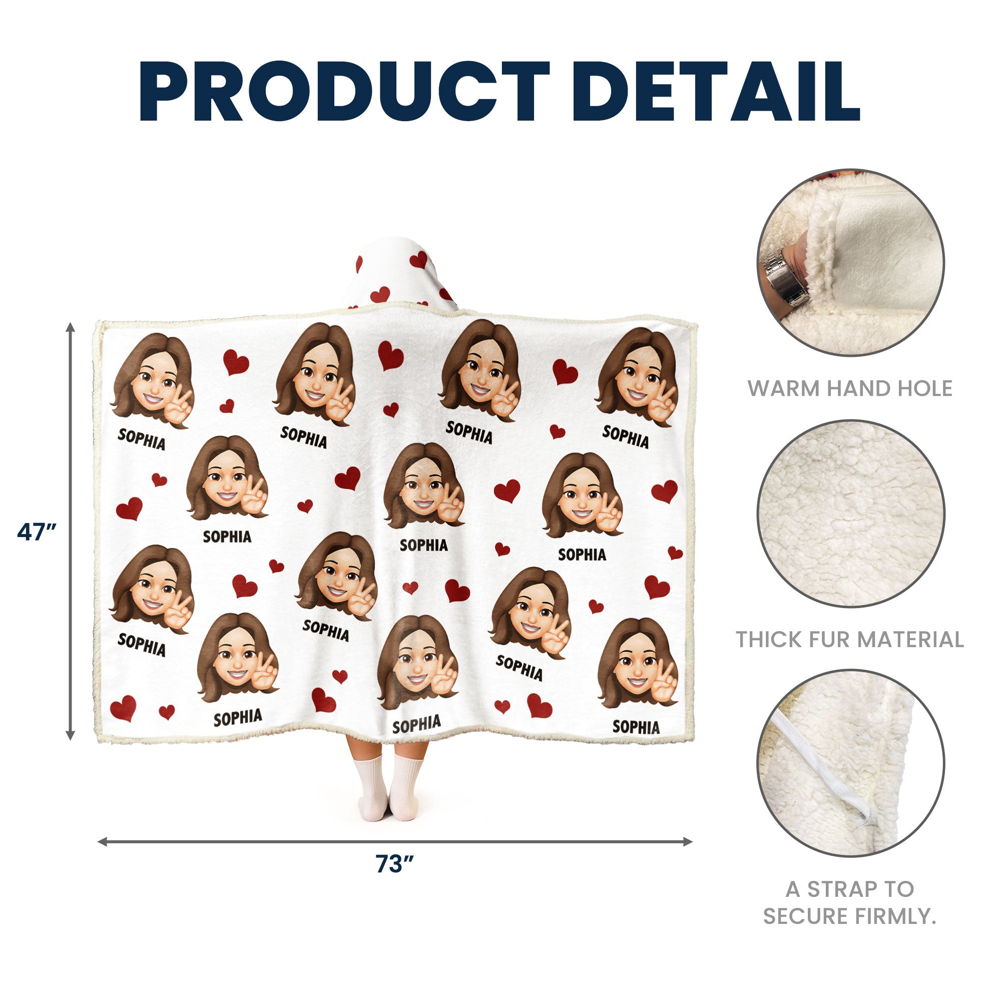 Funny Custom Emoji Style For You - Personalized Photo Wearable Blanket Hoodie