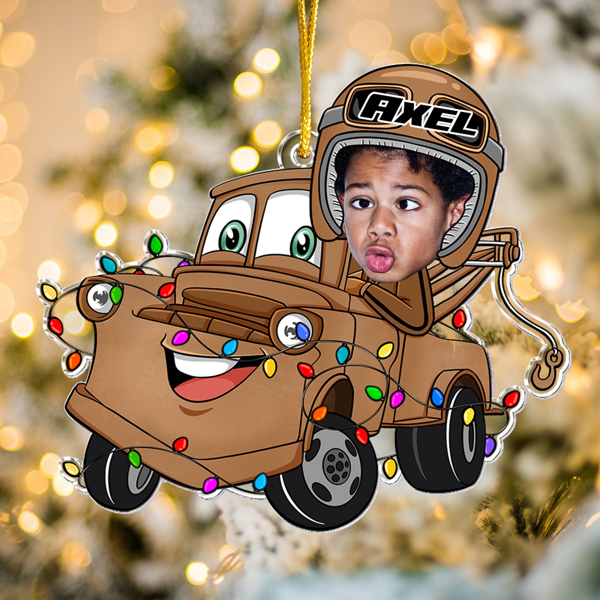 Funny Custom Kid Face Car Toys - Personalized Acrylic Photo Ornament