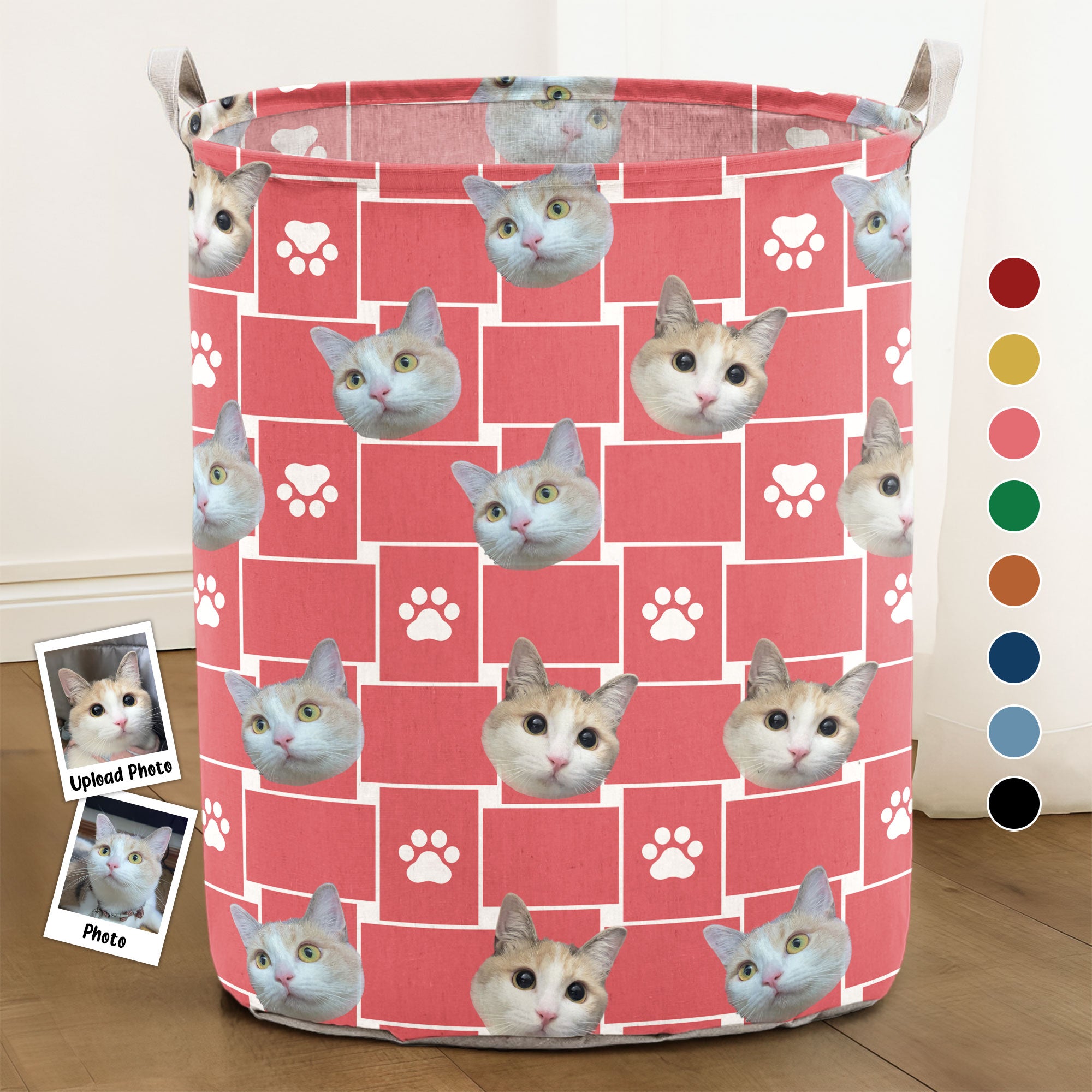 Funny Custom Pet Photo - Personalized Photo Laundry Storage Basket